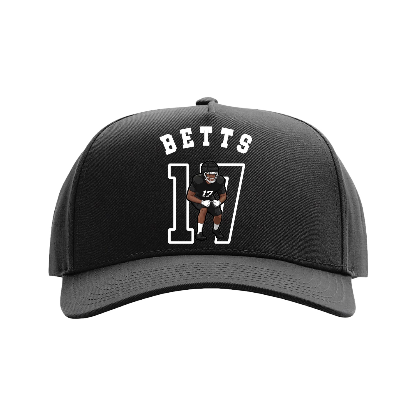 Full Fabric Five-Panel Champ Cap — Shirsey Arch in Black