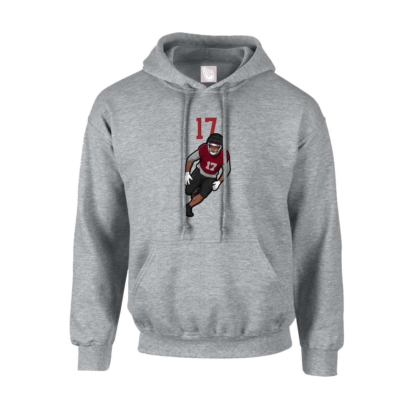 Hoodie — Number Top in Grey