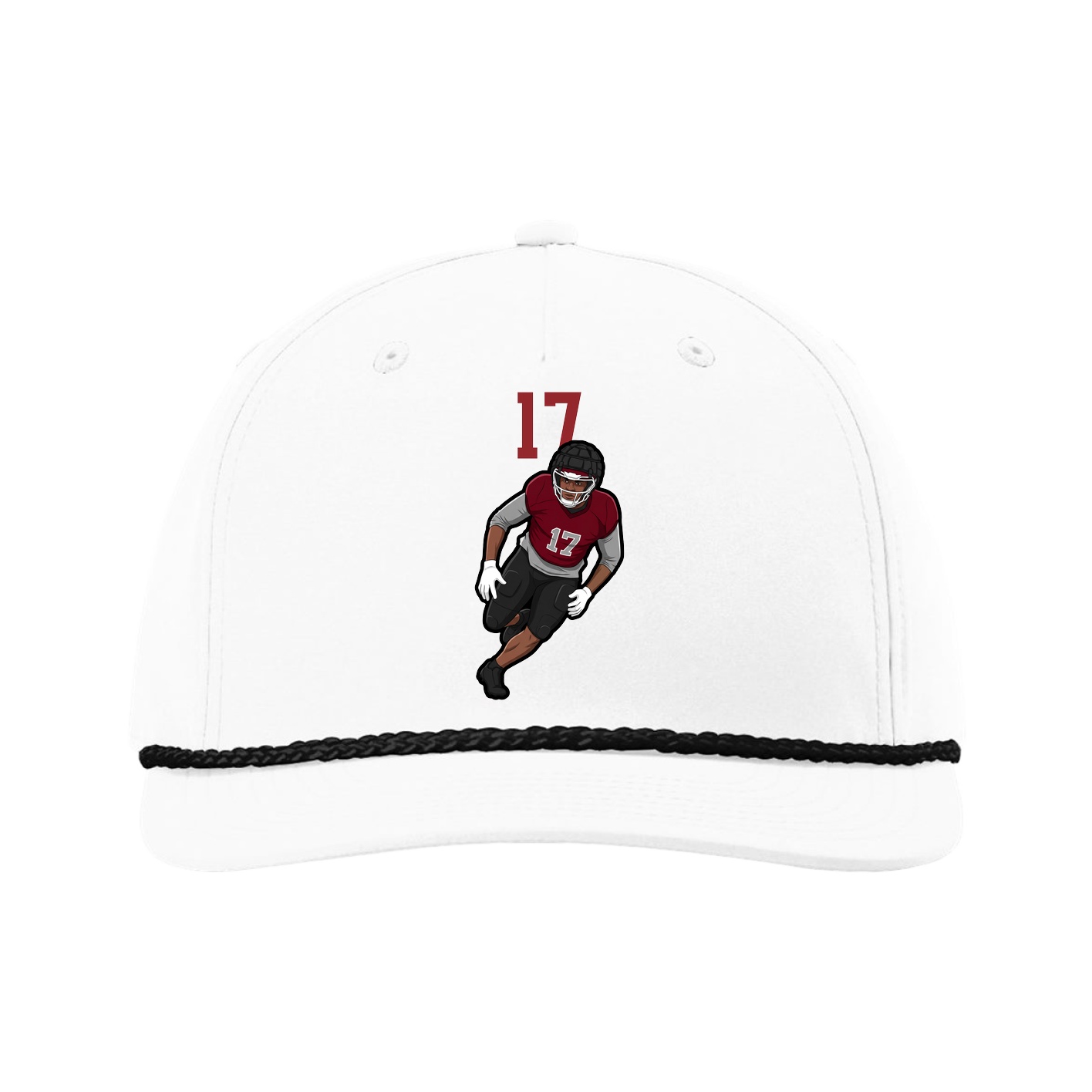 Five-Panel Classic Rope Cap — Number Top in White