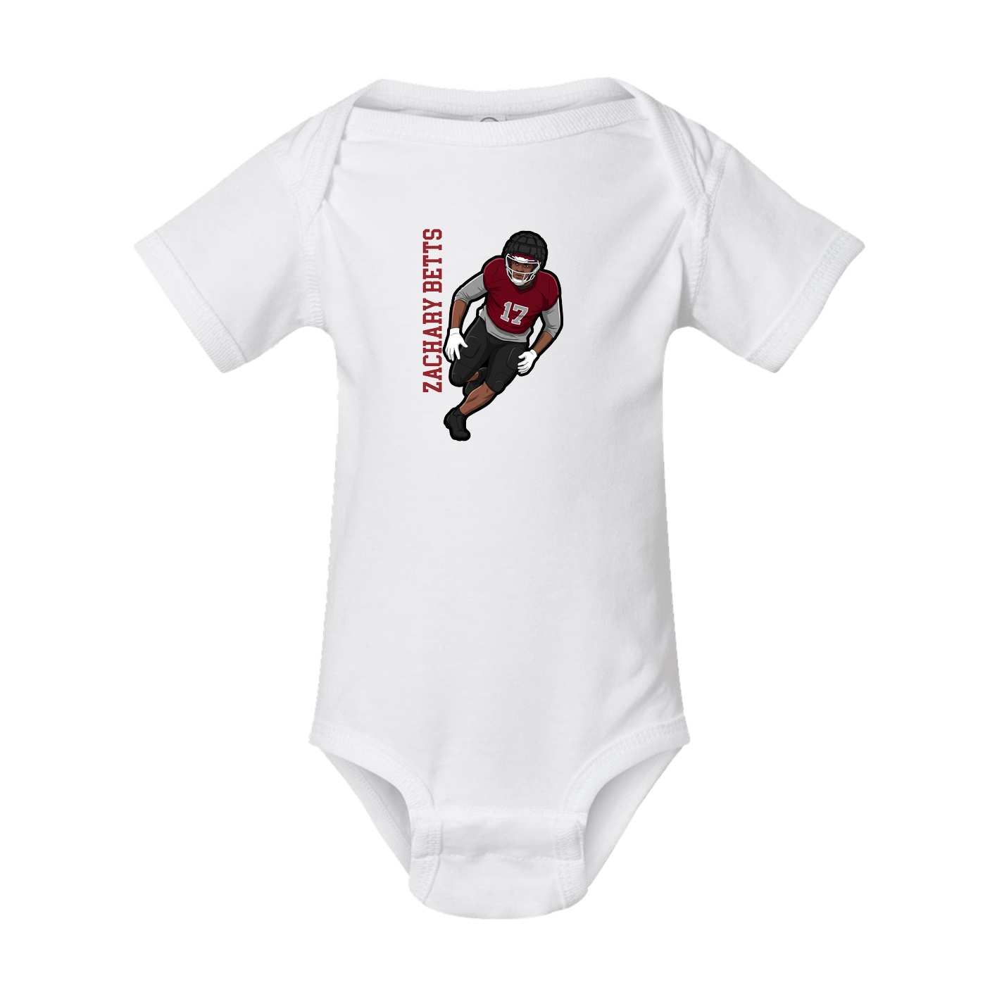 Baby Onesie — Name Vertical in White