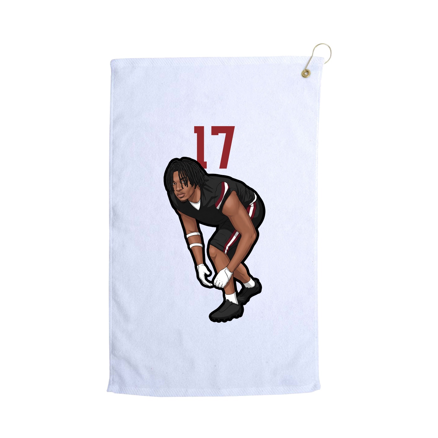 Golf Towel — Number Top in White