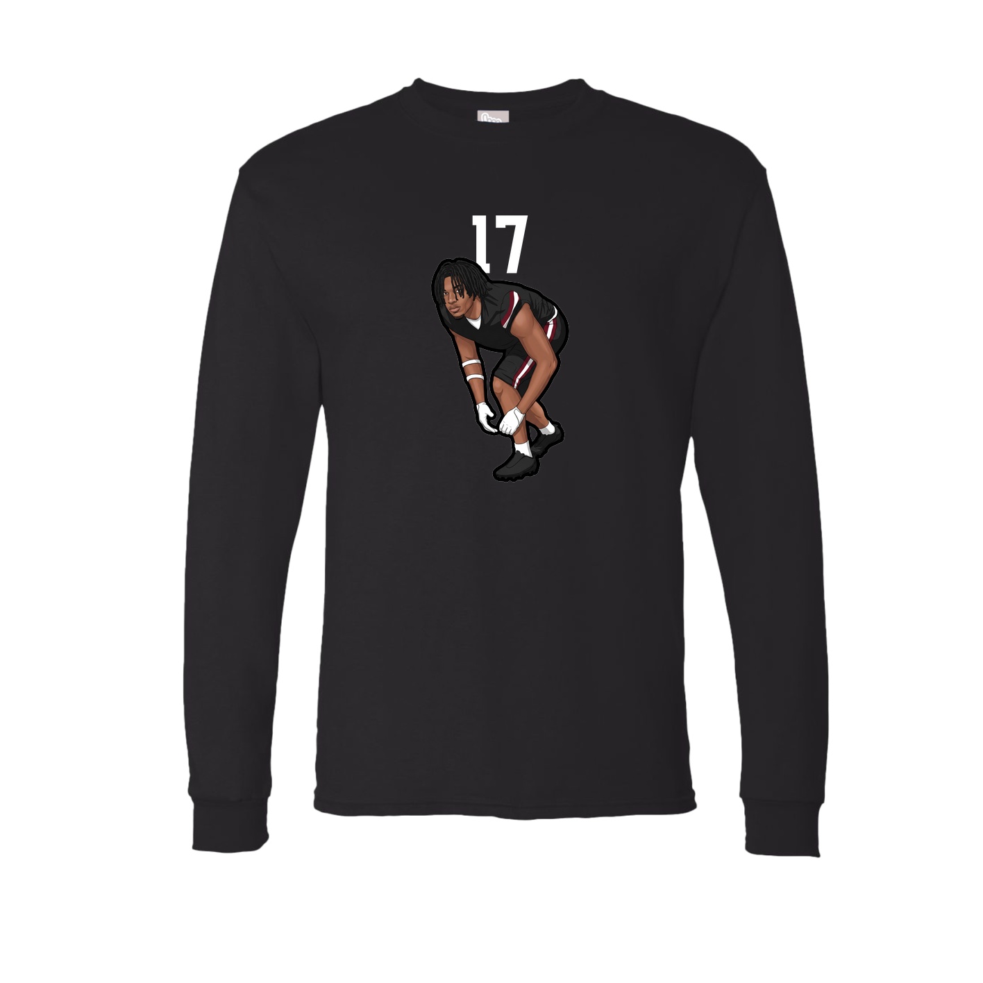 Long Sleeve Tee — Number Top in Black