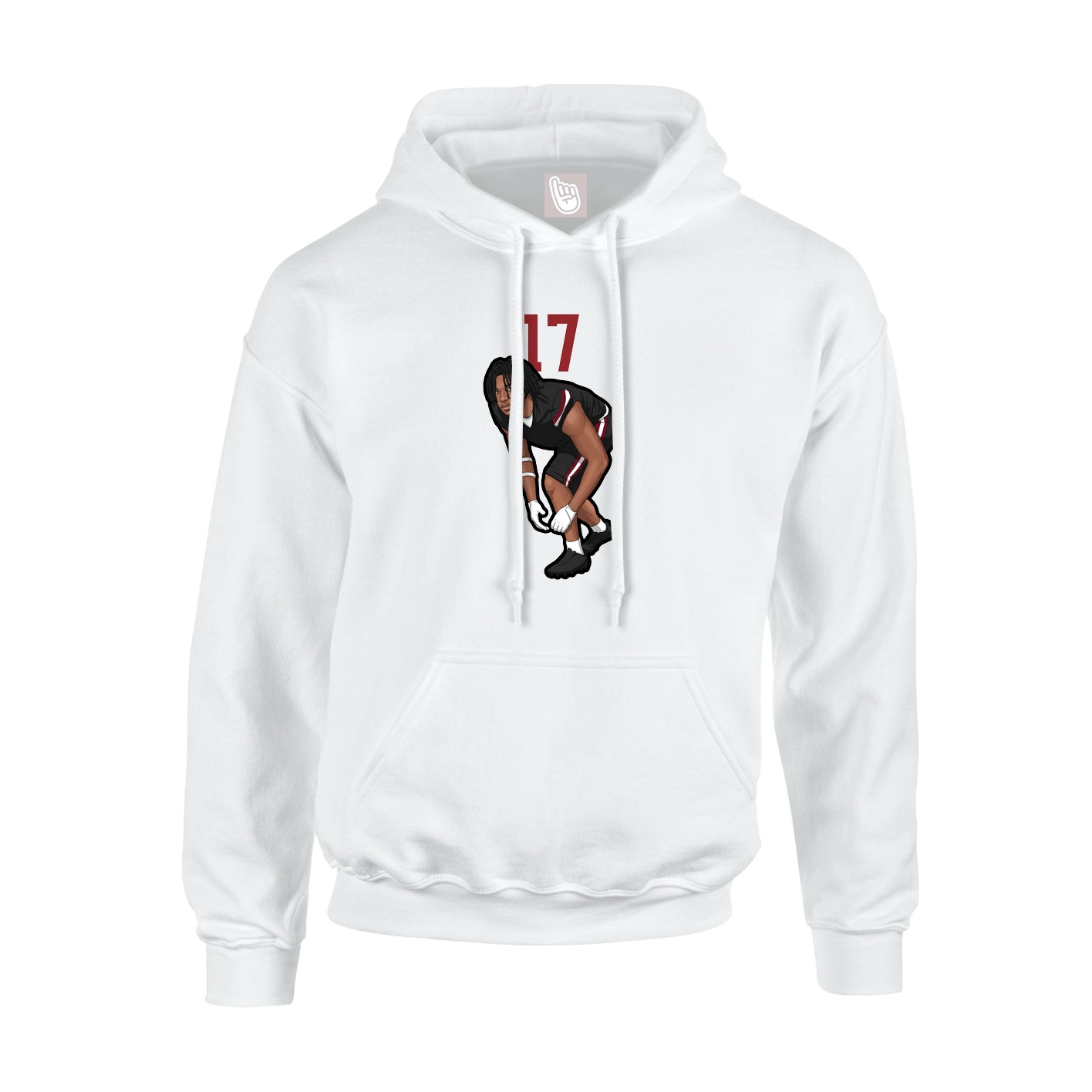 Youth Hoodie — Number Top in White