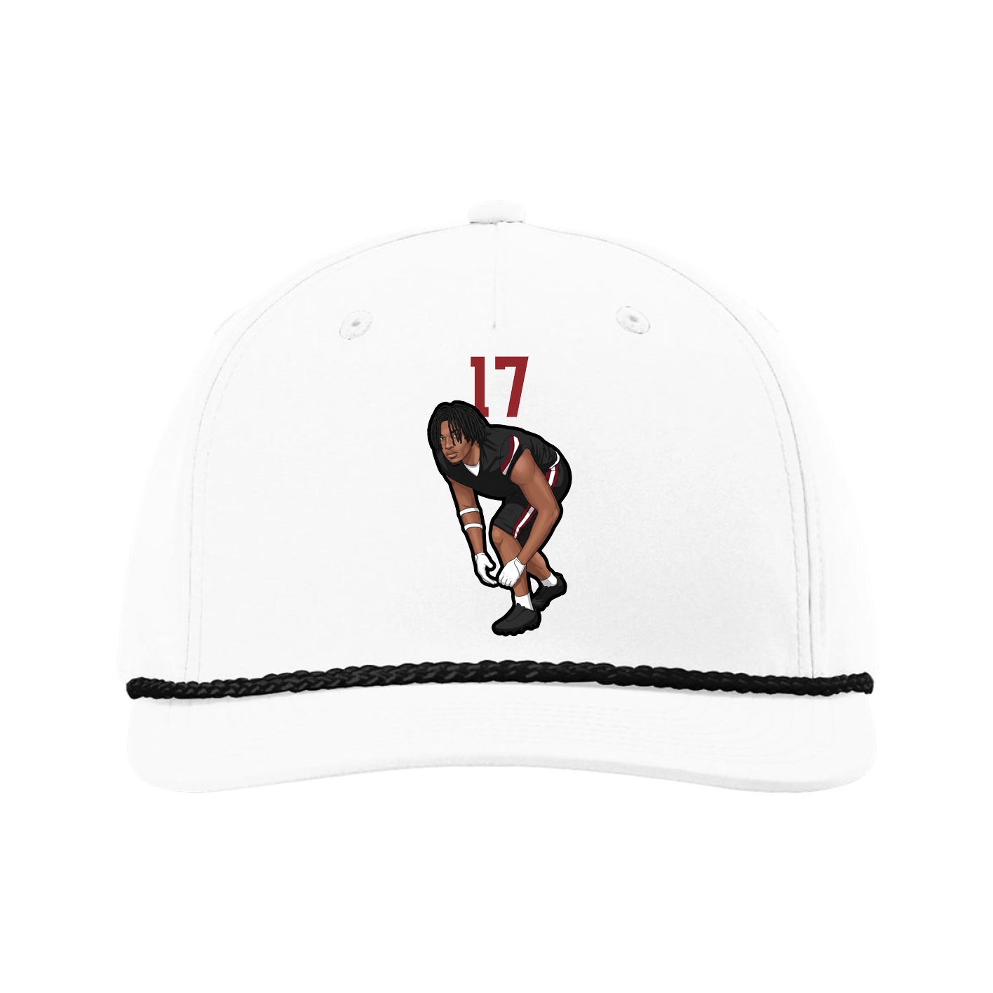 Five-Panel Classic Rope Cap — Number Top in White