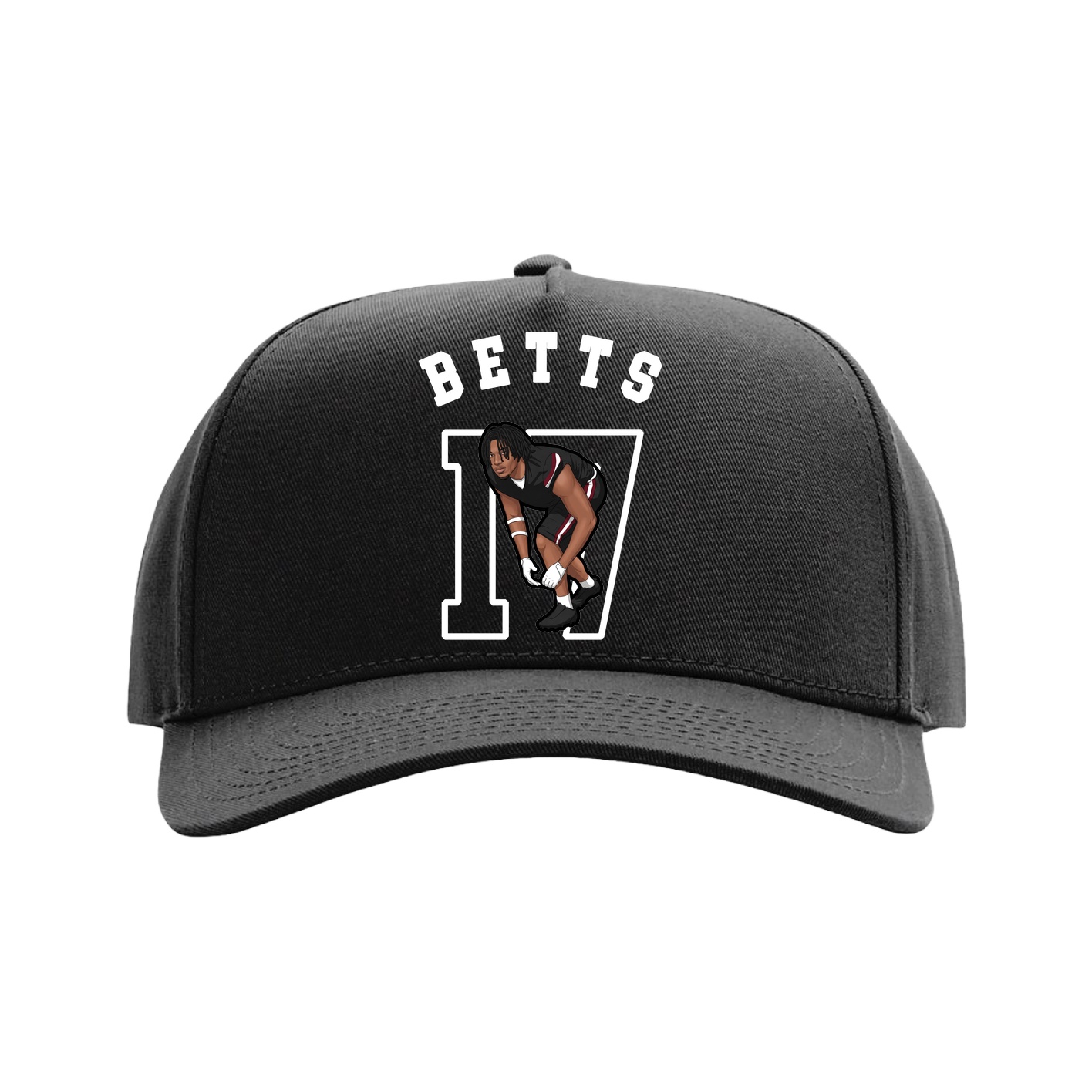 Full Fabric Five-Panel Champ Cap — Shirsey Arch in Black