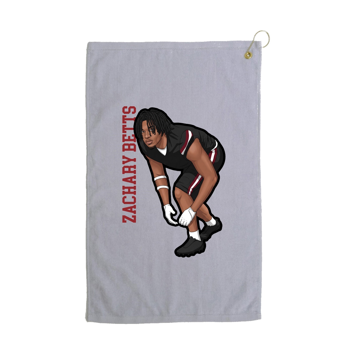 Golf Towel — Name Vertical in Grey