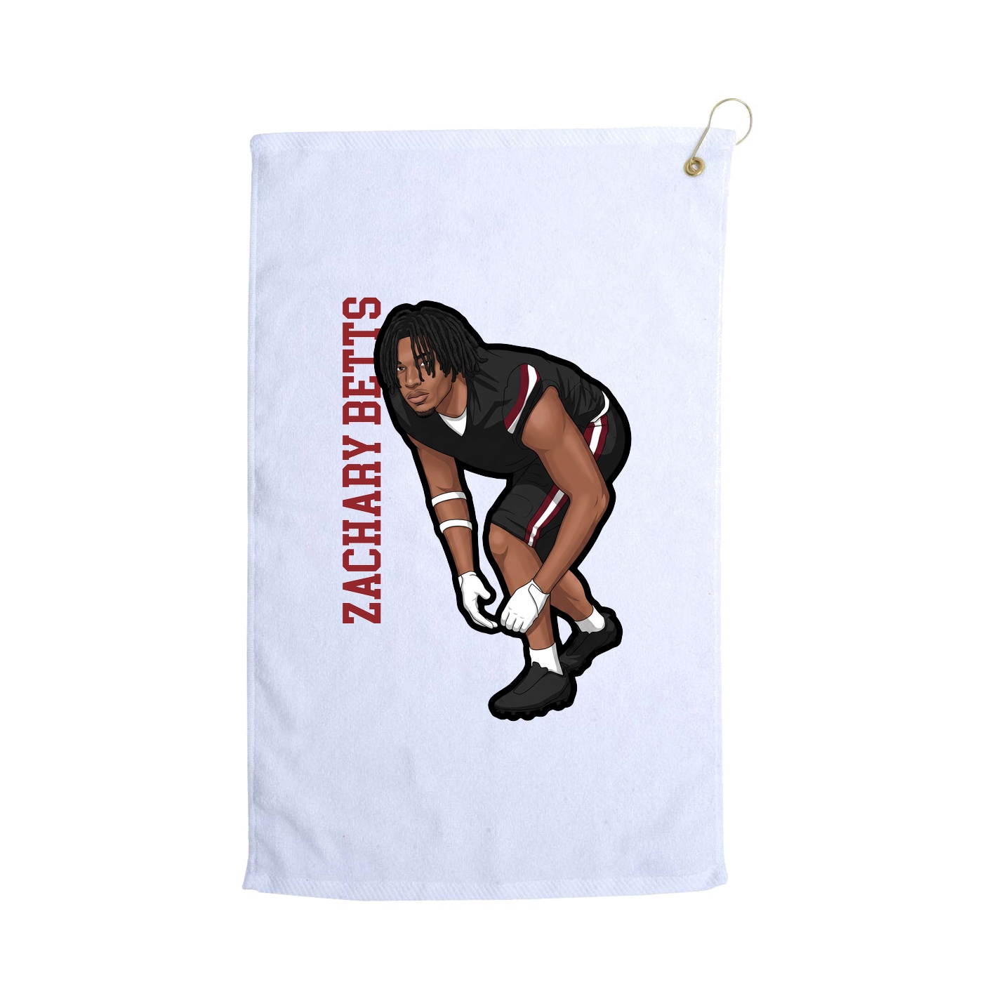 Golf Towel — Name Vertical in White
