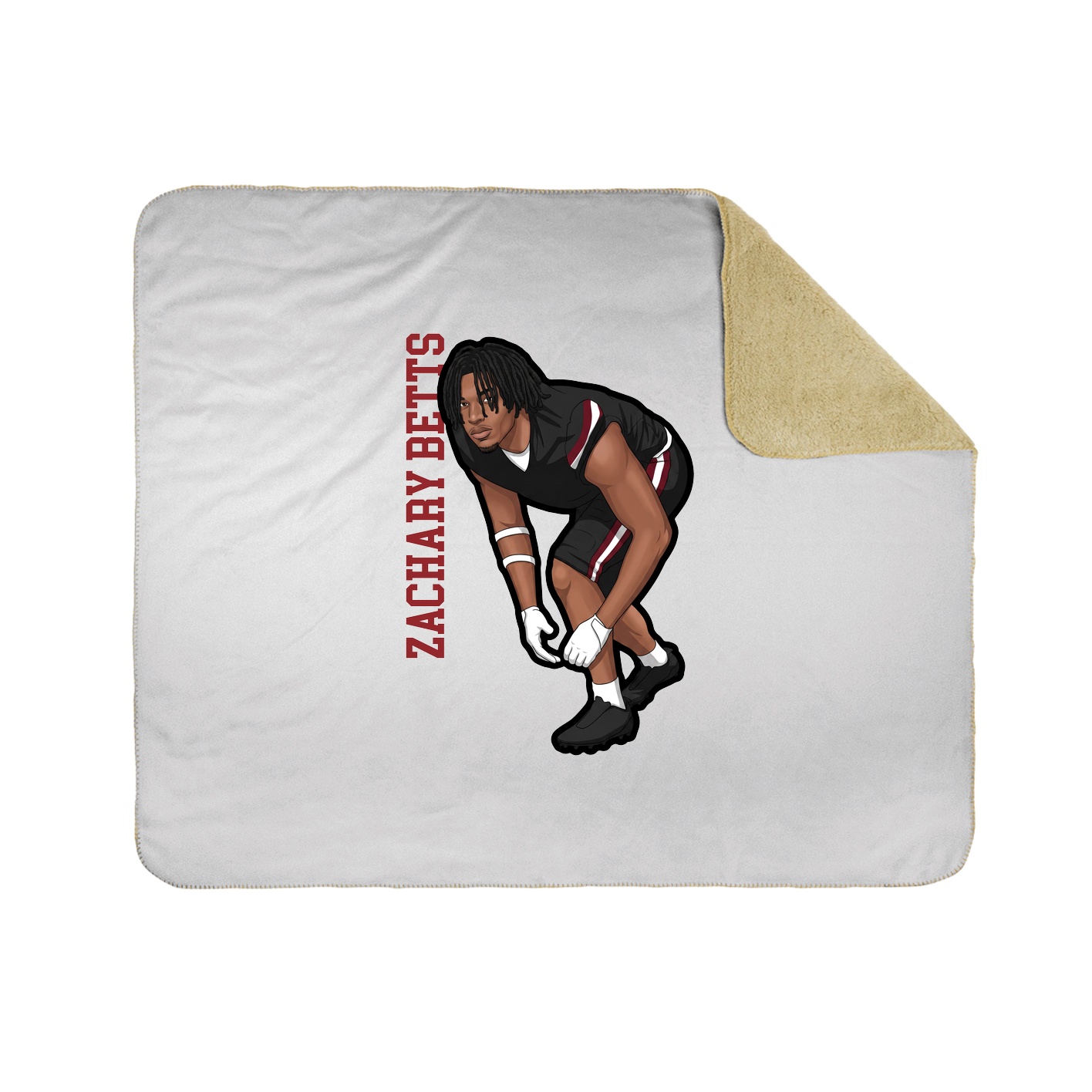 Throw Blanket — Name Vertical in White