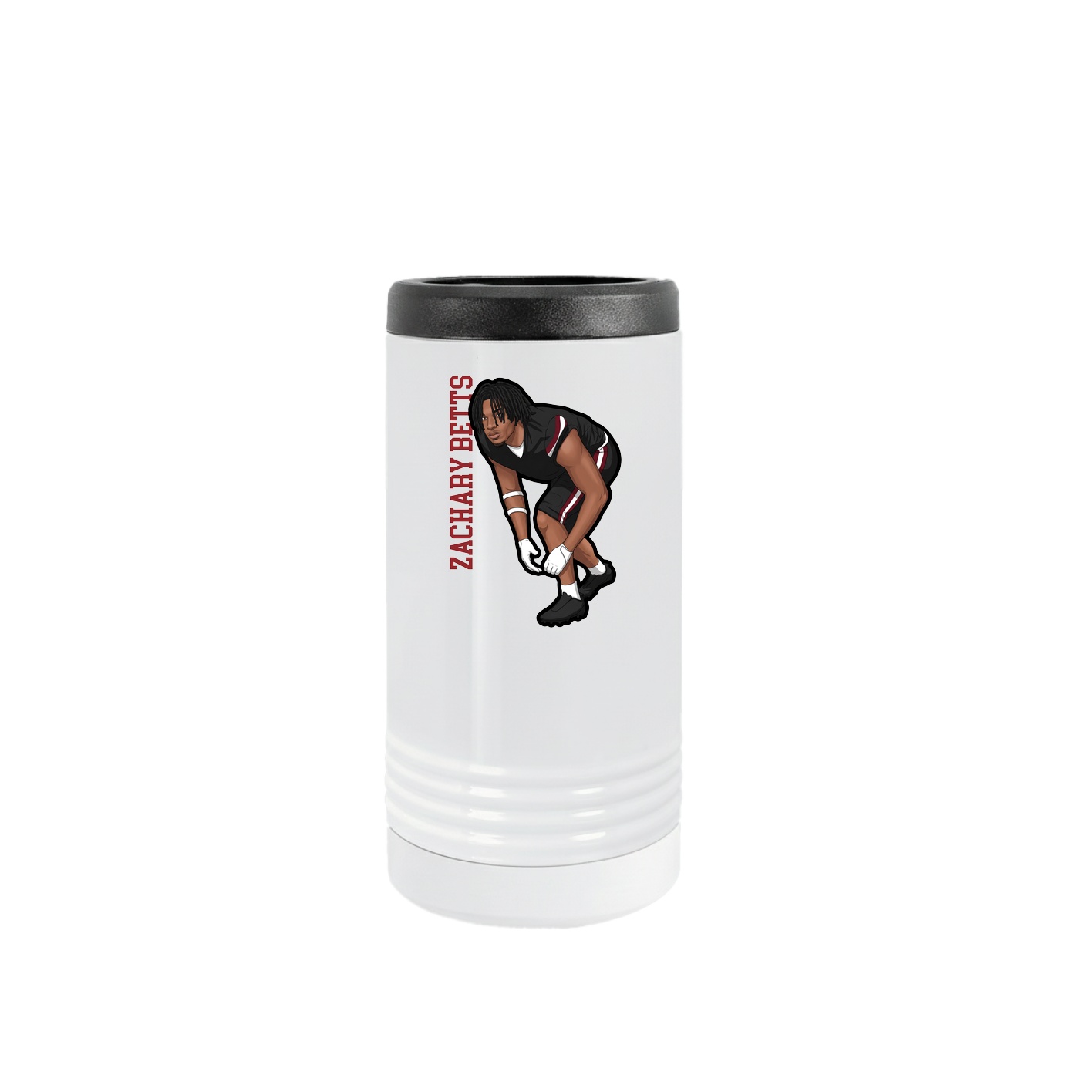 Slim Beverage Holder — Name Vertical in White
