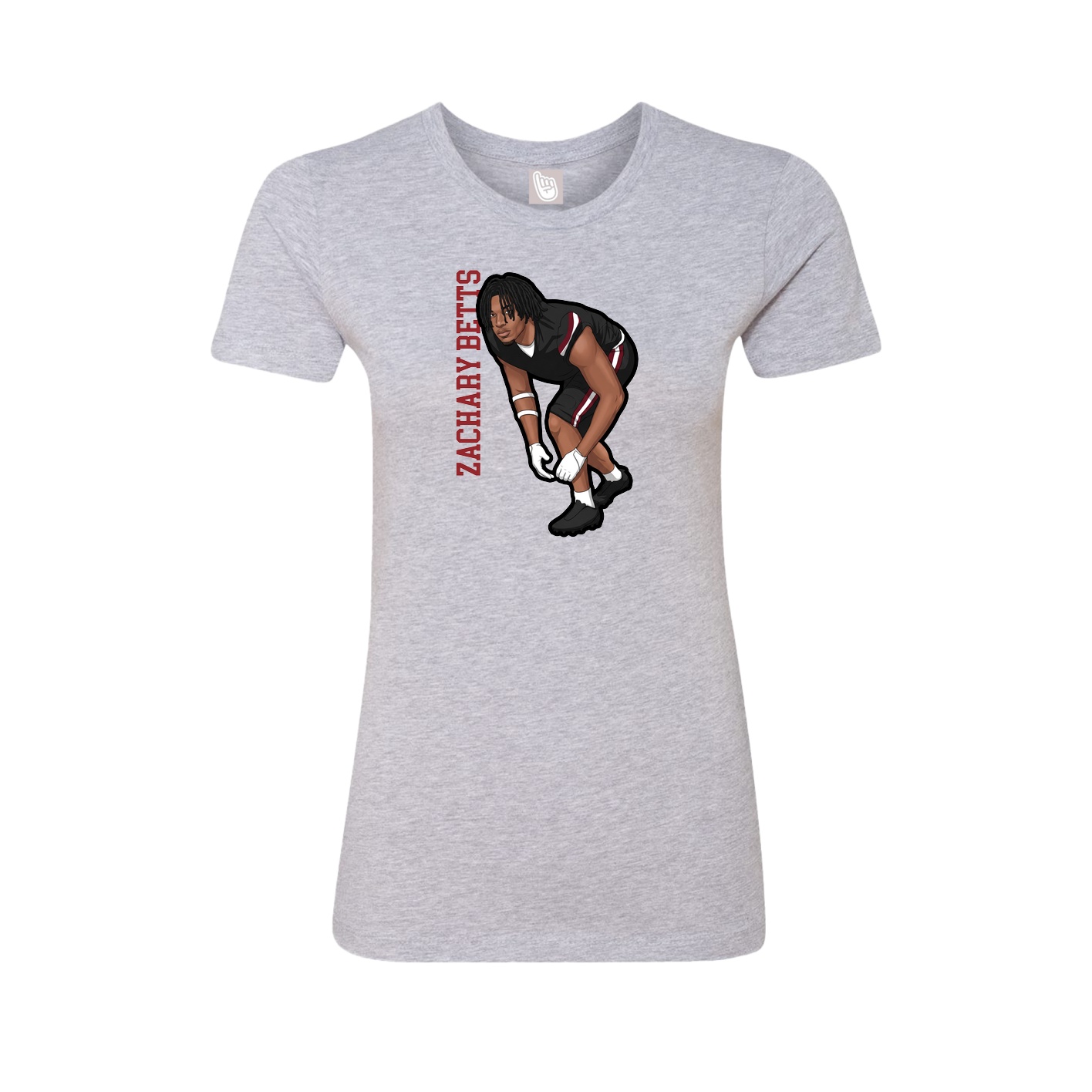 Womens Tee — Name Vertical in Grey