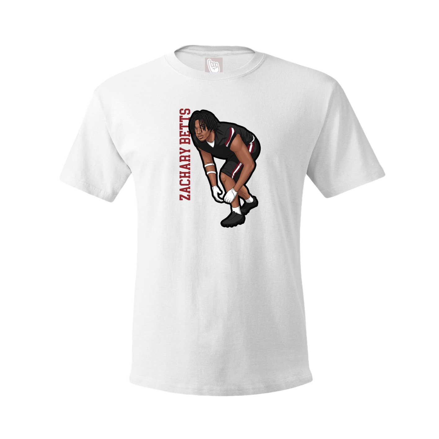 Youth Tee — Name Vertical in White
