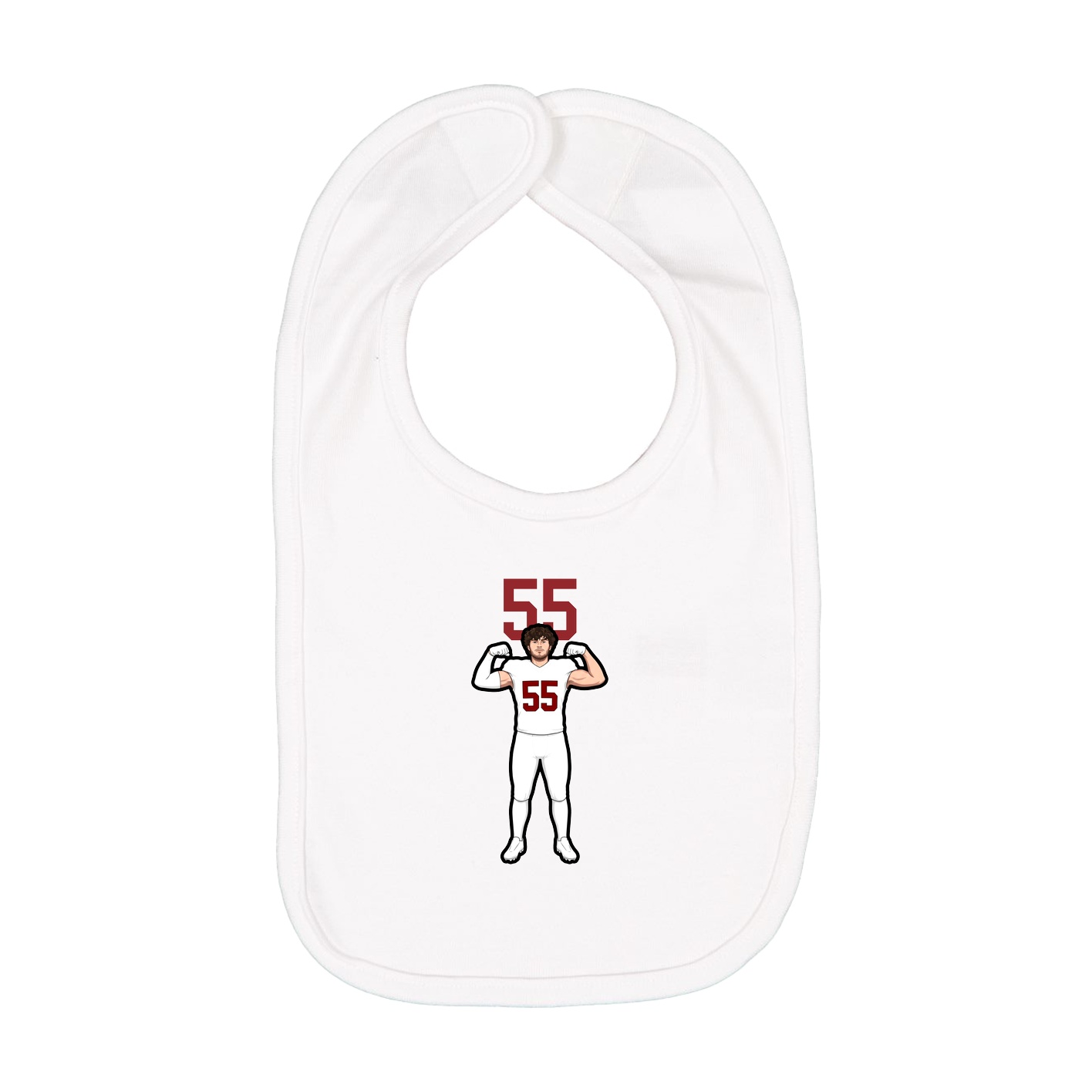 Infant Bib — Number Top in White
