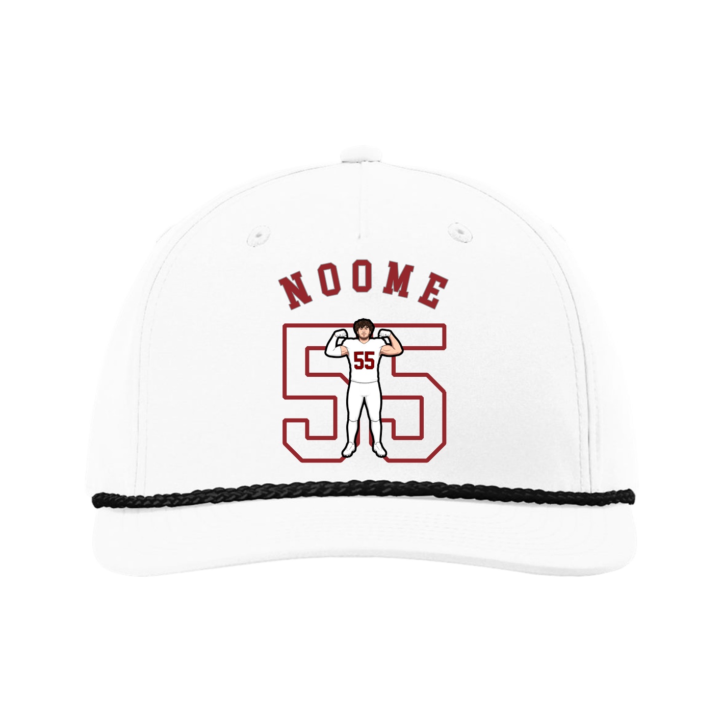 Five-Panel Classic Rope Cap — Shirsey Arch in White
