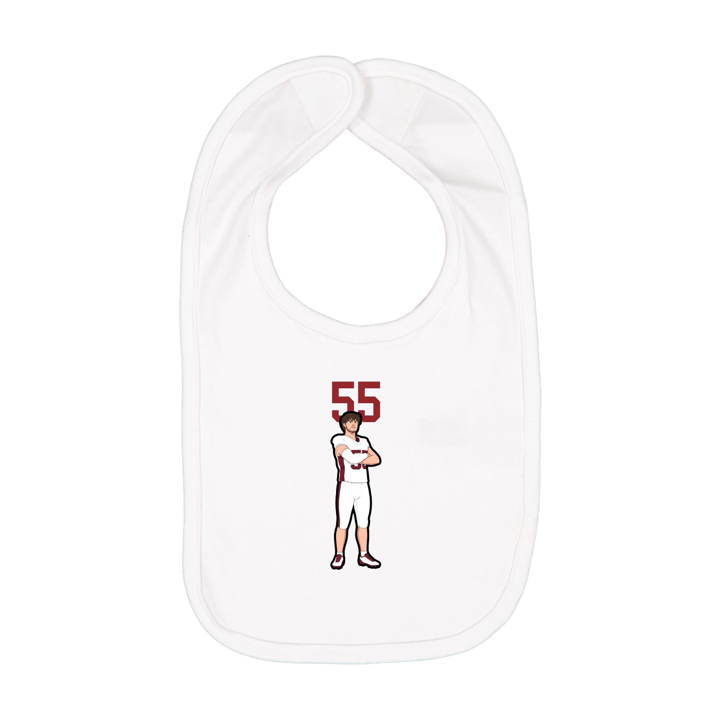 Infant Bib — Number Top in White