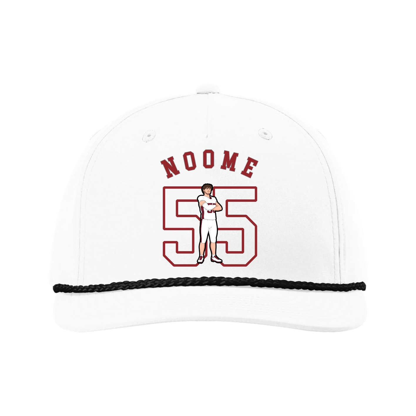 Five-Panel Classic Rope Cap — Shirsey Arch in White