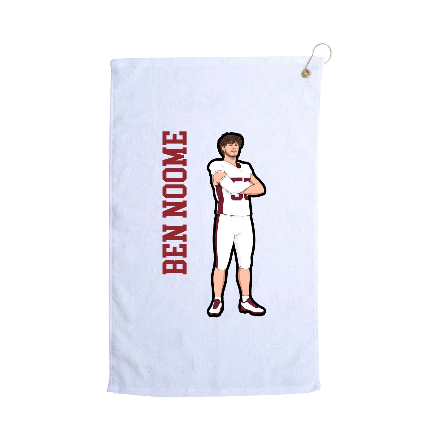 Golf Towel — Name Vertical in White