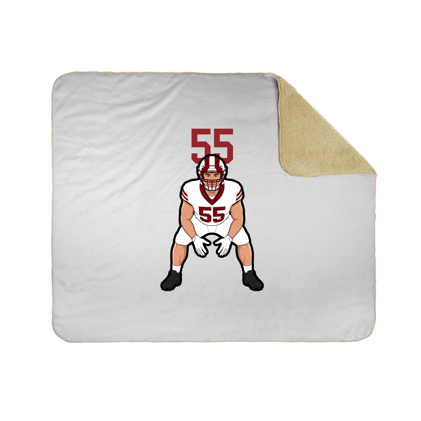 Throw Blanket — Number Top in White