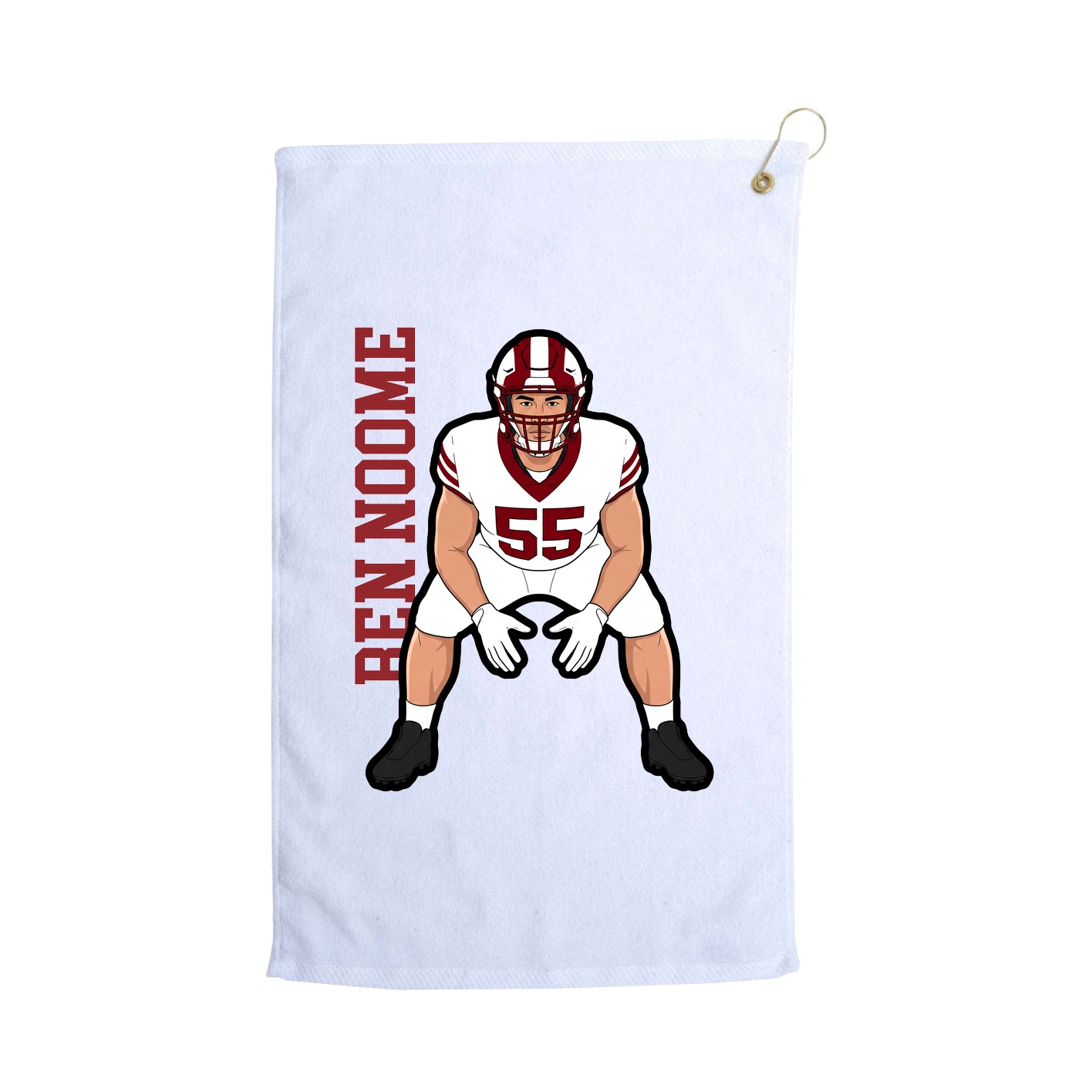 Golf Towel — Name Vertical in White