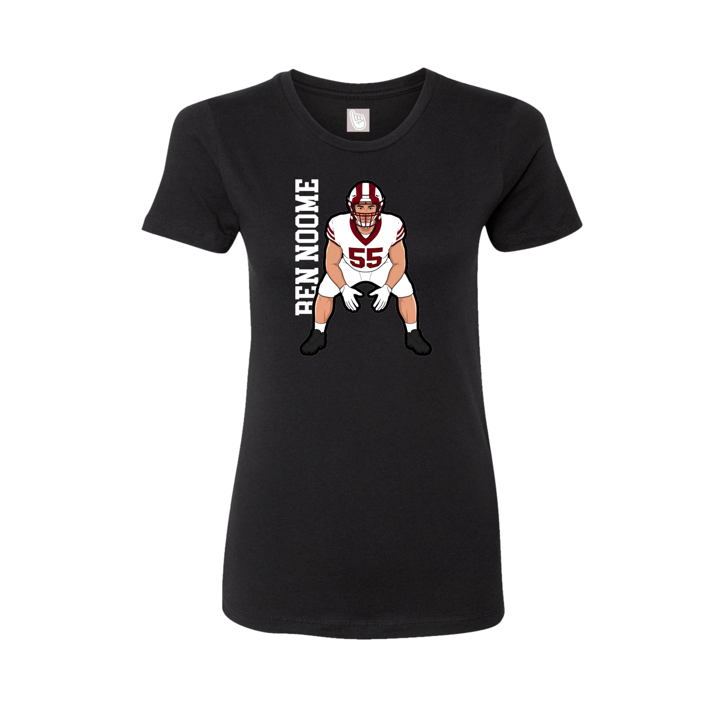 Fitted Women's Tee — Name Vertical in Black