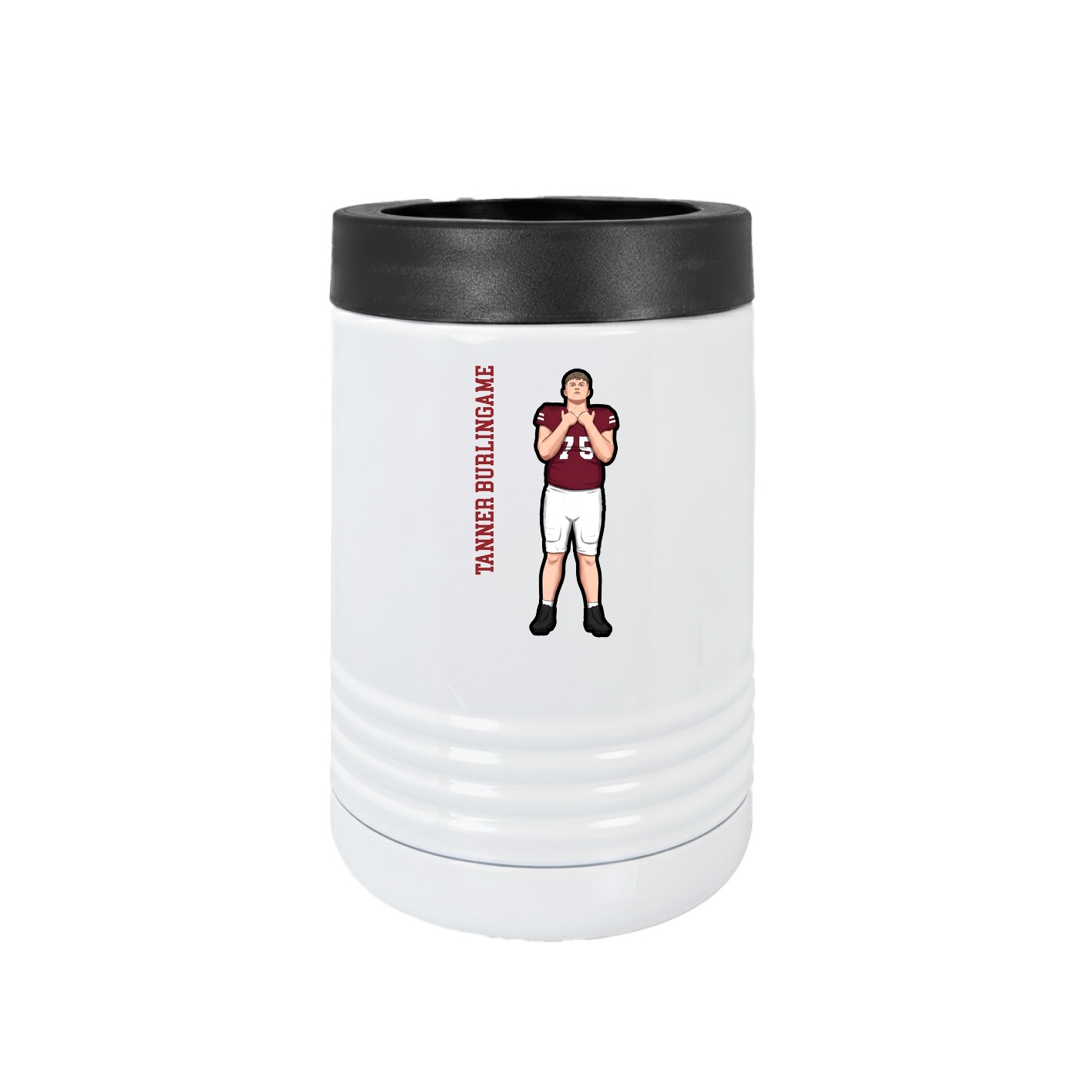 Beverage Holder — Name Vertical in White