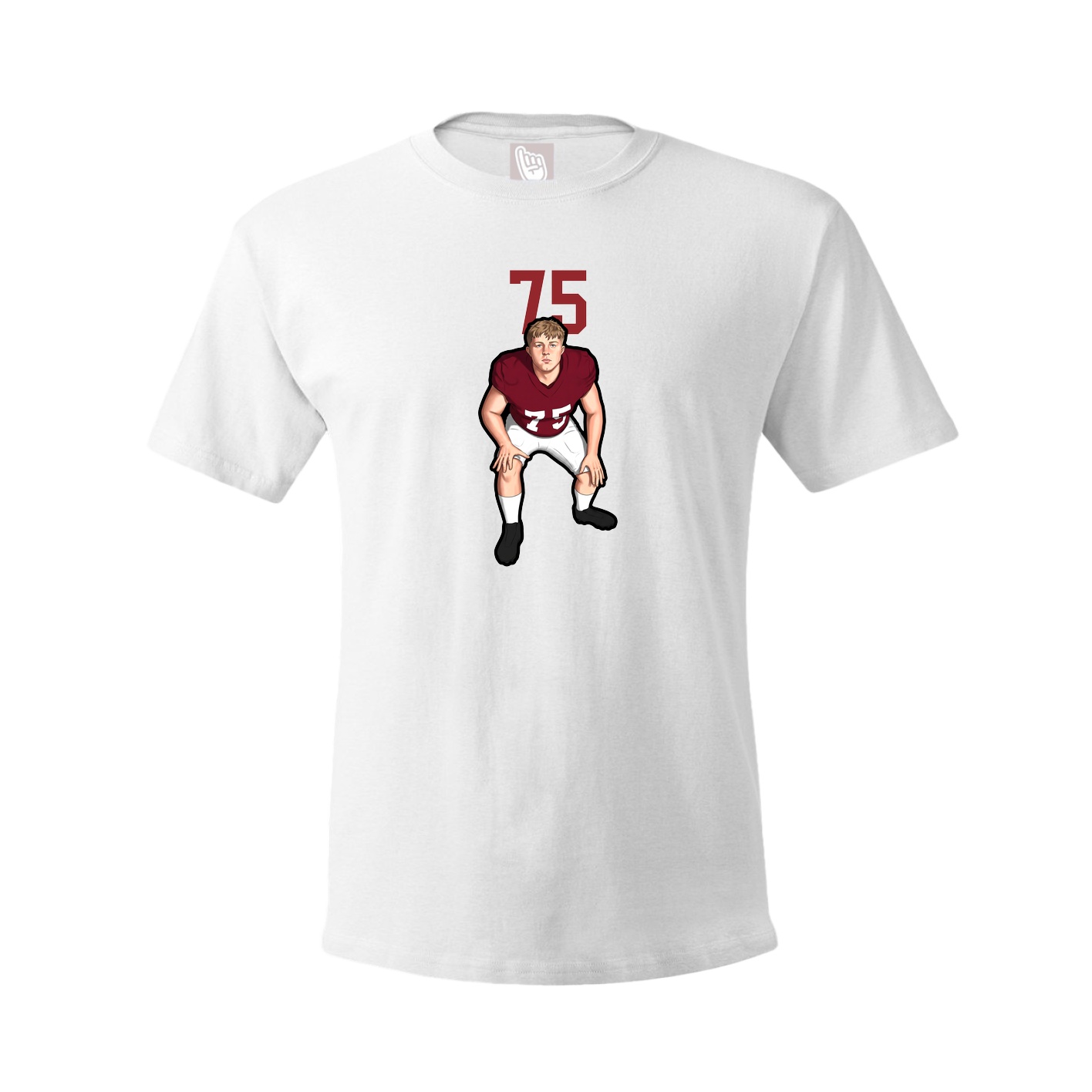 Youth Tee — Number Top in White