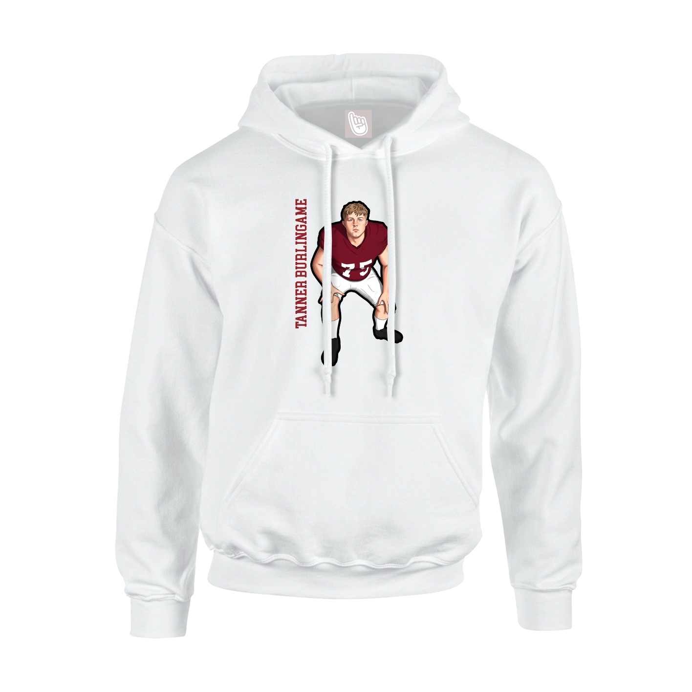 Hoodie — Name Vertical in White