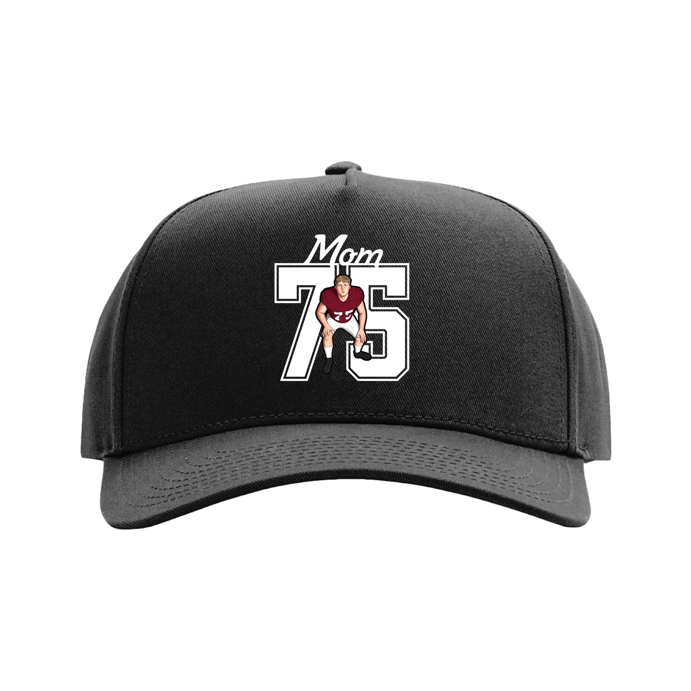 Full Fabric Five-Panel Champ Cap — Mothers Day Shirsey in Black