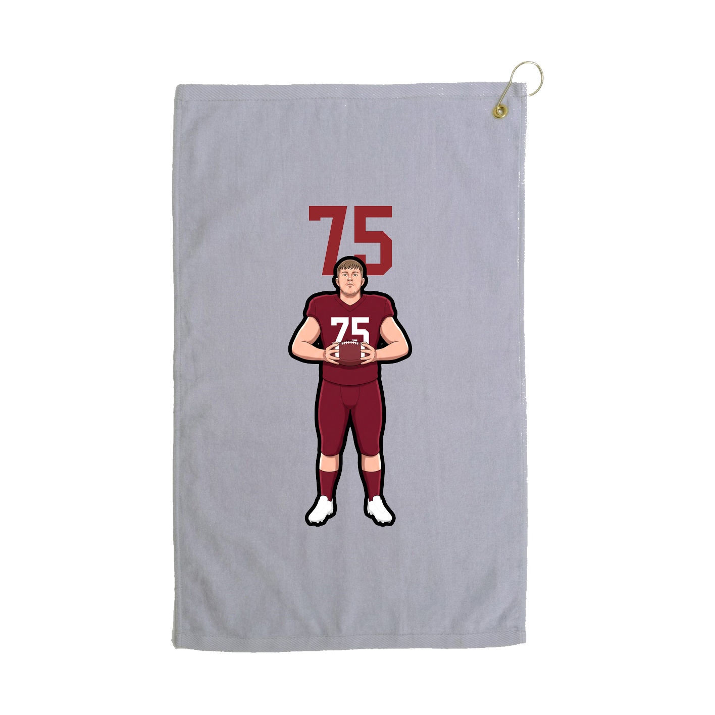 Golf Towel — Number Top in Grey