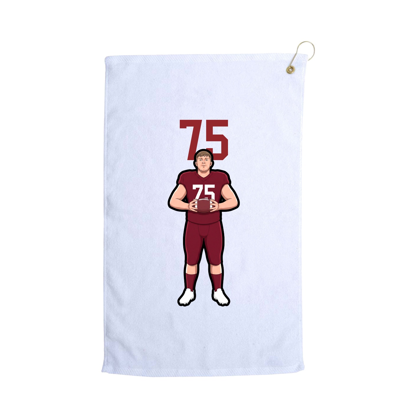 Golf Towel — Number Top in White