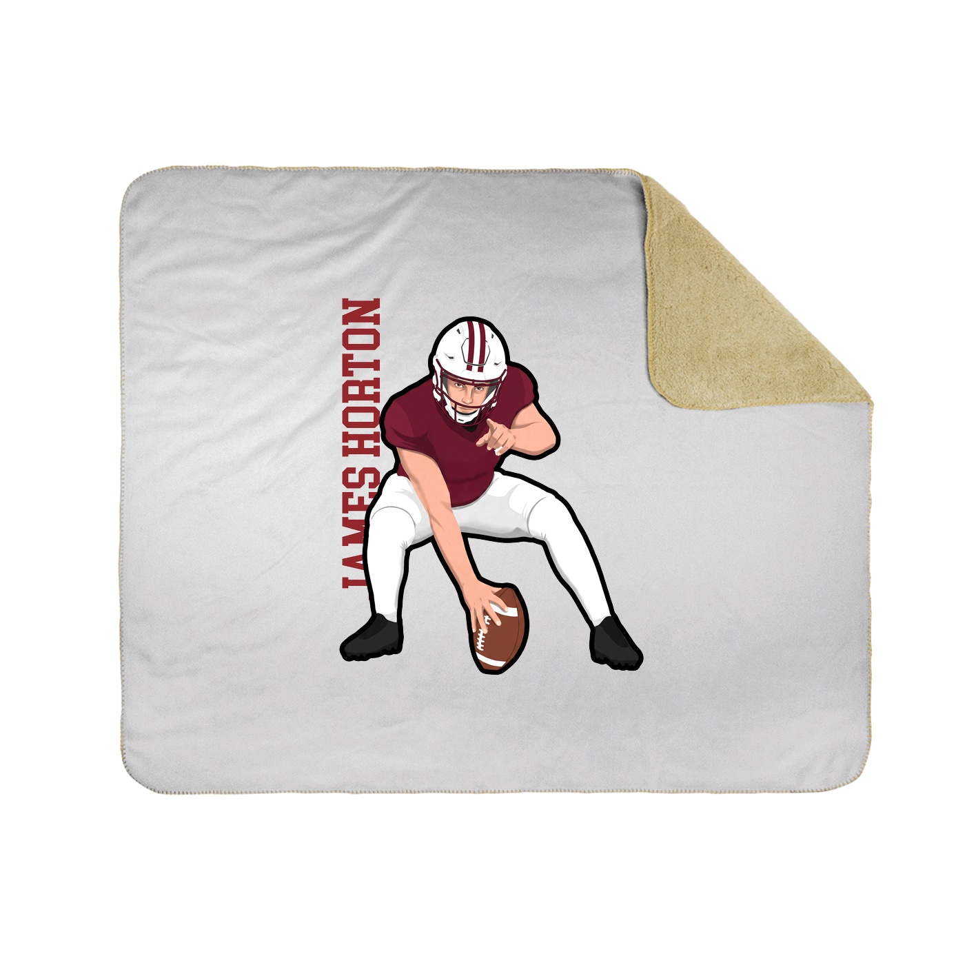 Throw Blanket — Name Vertical in White