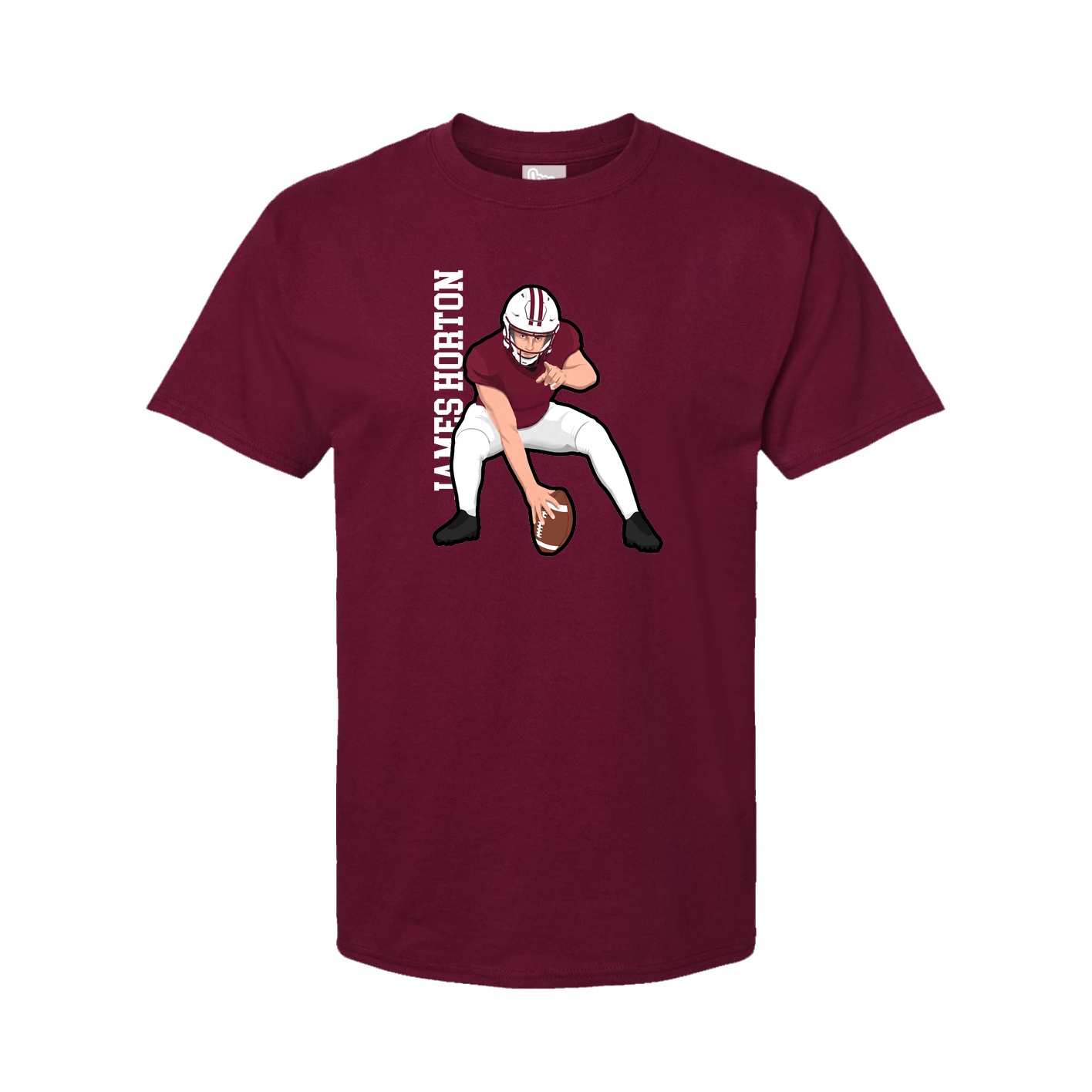 Youth Tee — Name Vertical in Cardinal