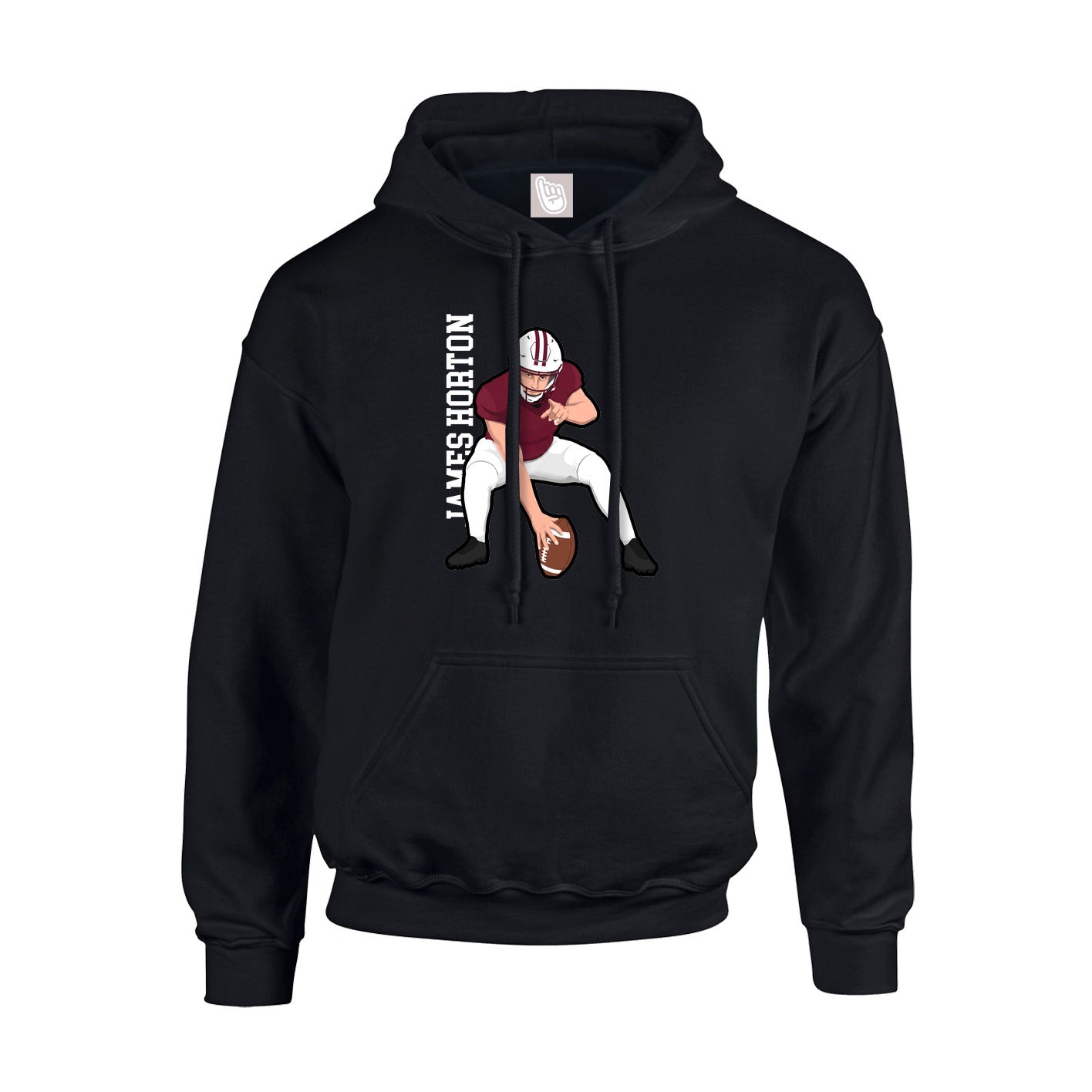 Youth Hoodie — Name Vertical in Black
