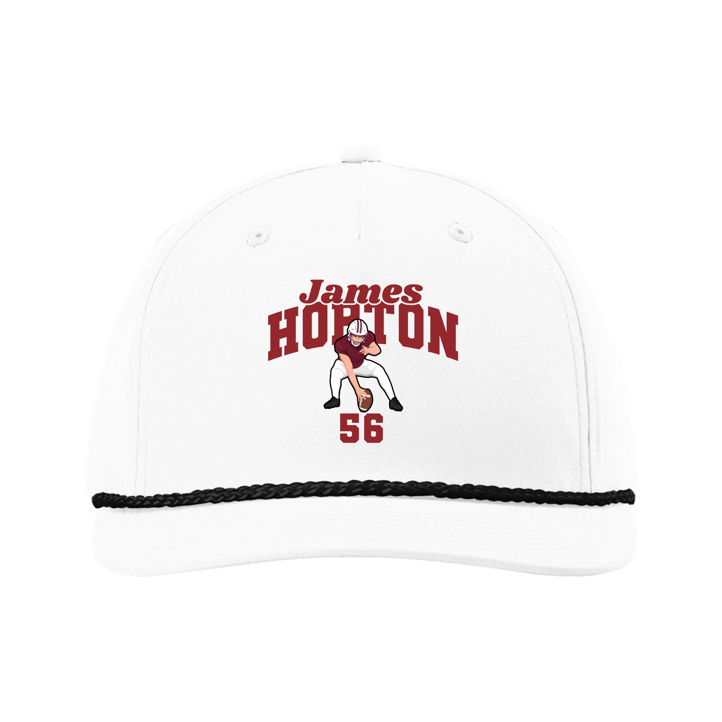 Five-Panel Classic Rope Cap — Signature Arch in White