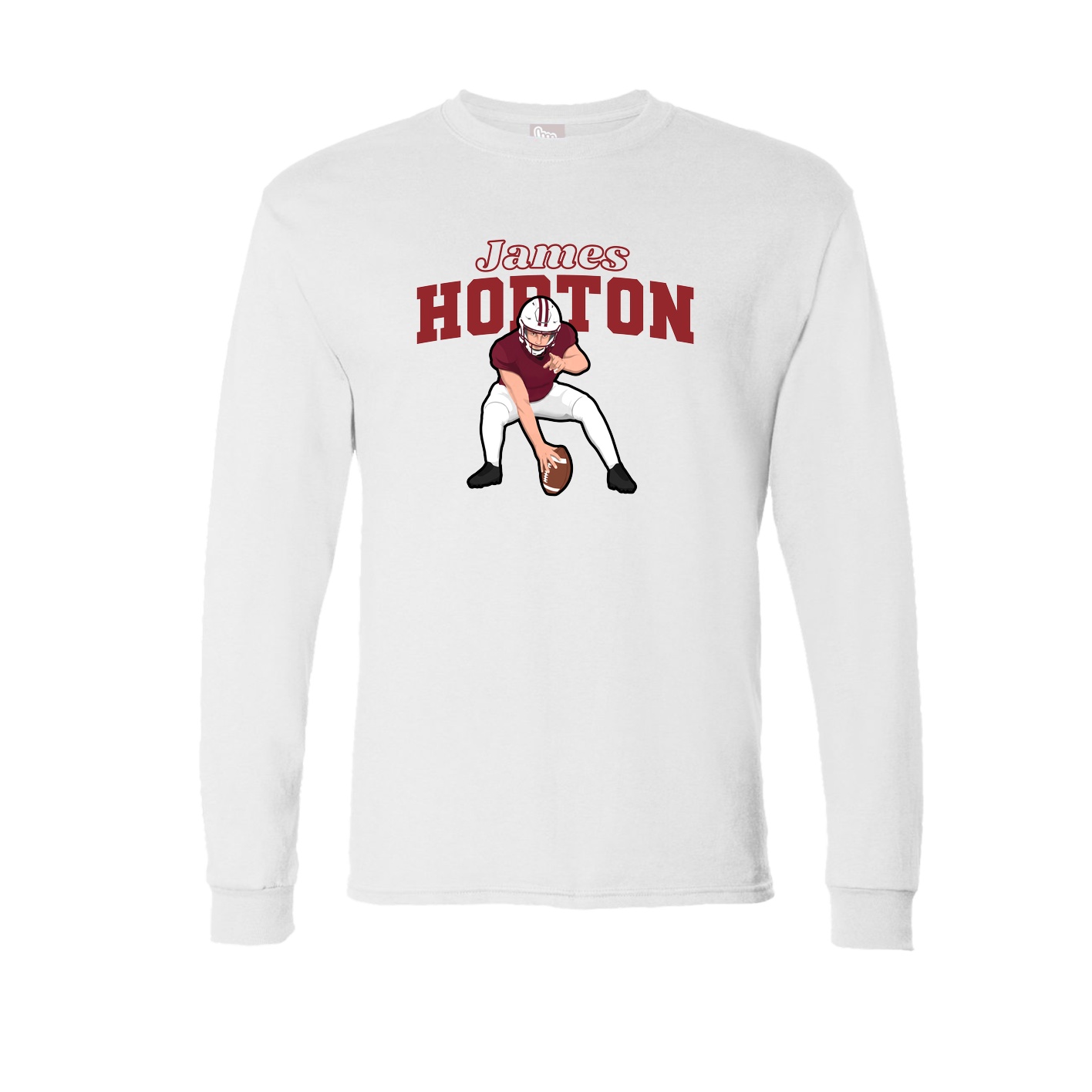 Long Sleeve Tee — Name Arch in White
