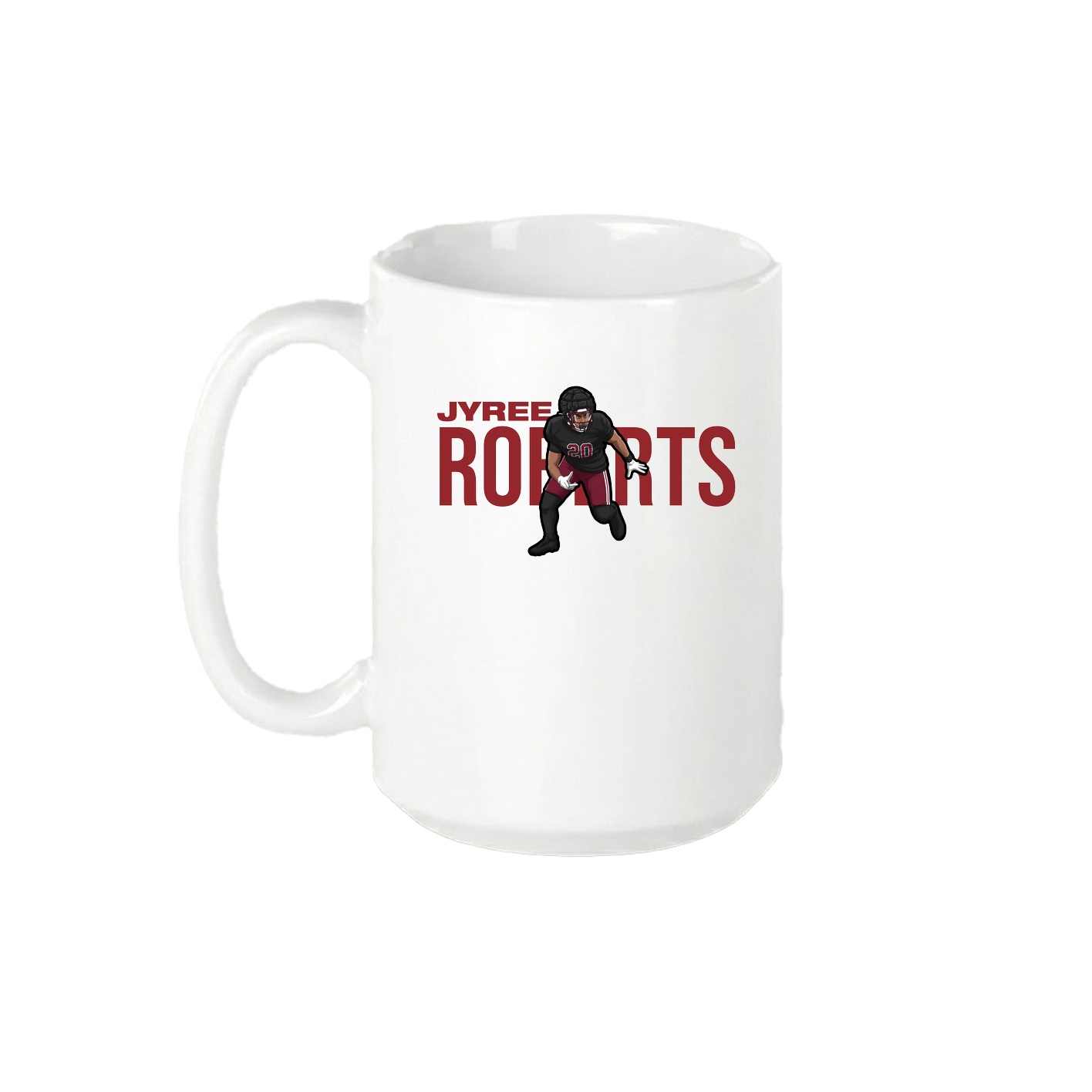 15oz Coffee Mug — Player Name in White