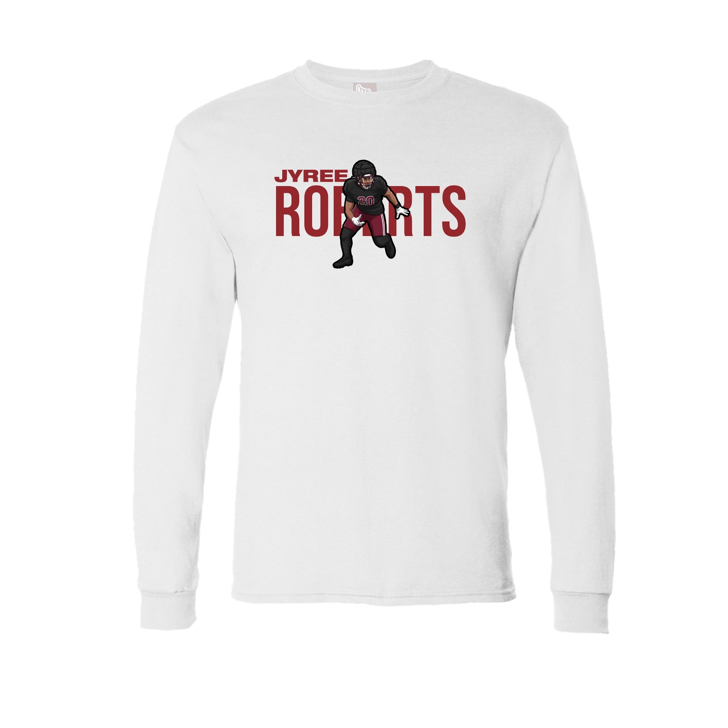 Long Sleeve Tee — Player Name in White