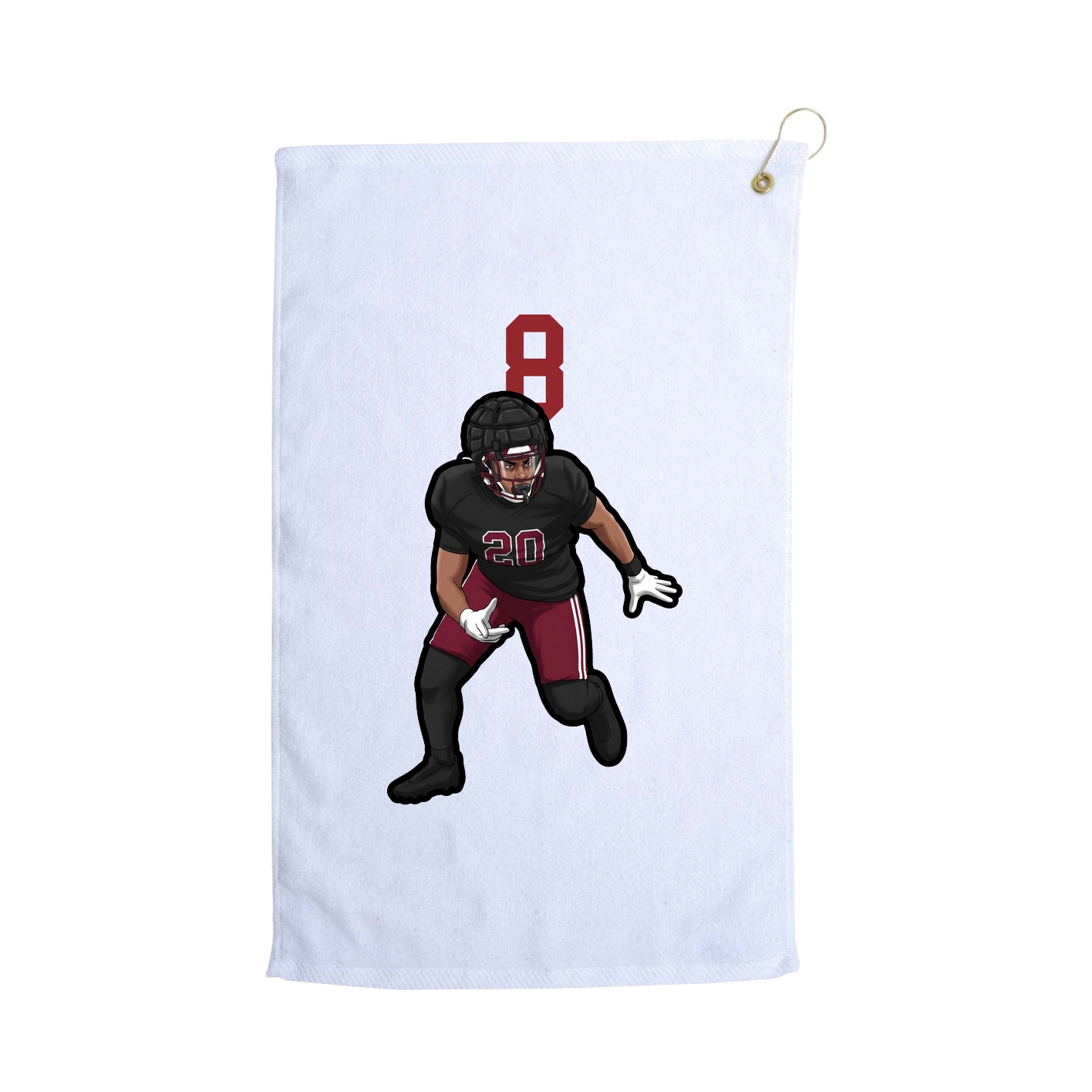 Golf Towel — Number Top in White