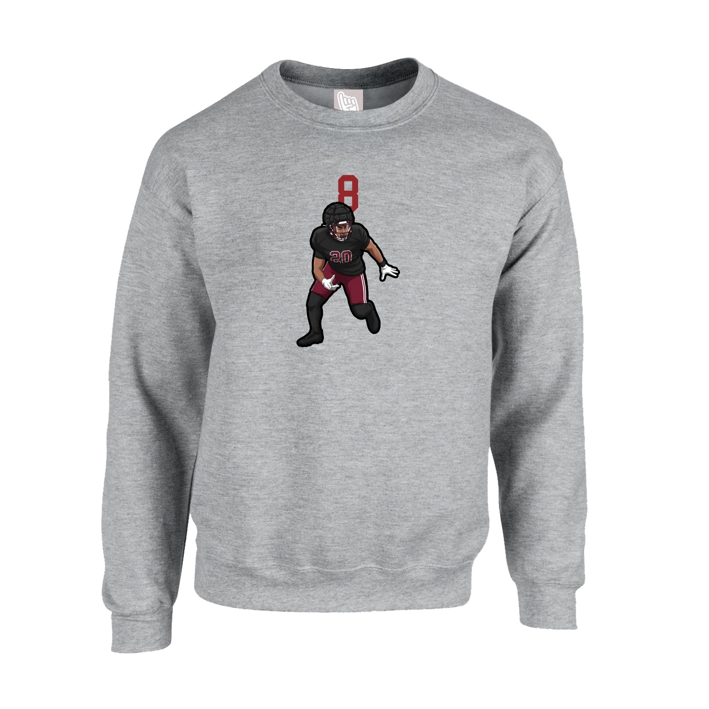 Fleece Crew — Number Top in Grey