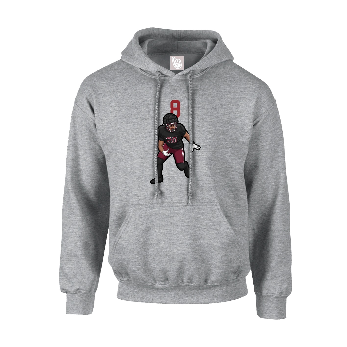 Youth Hoodie — Number Top in Grey