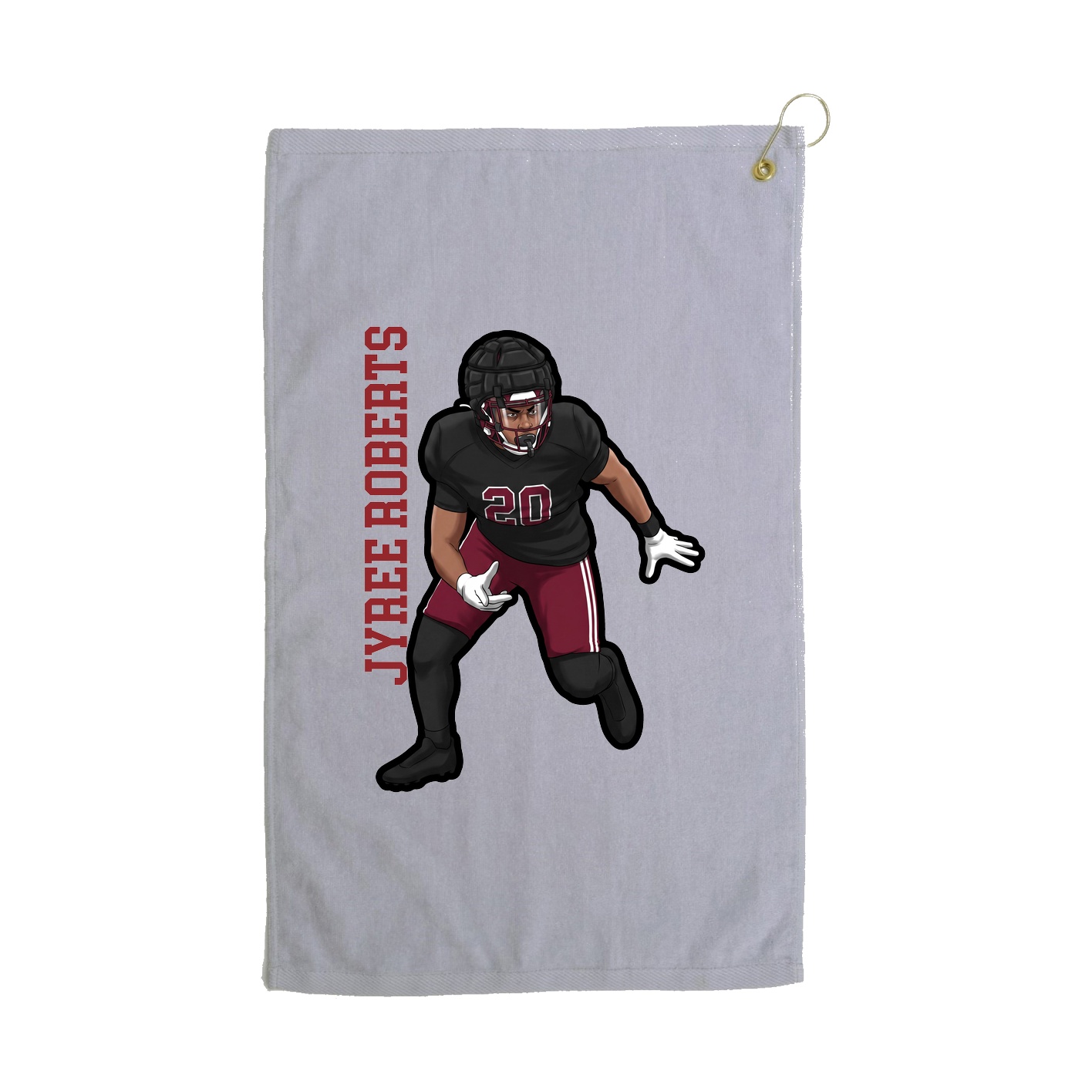 Golf Towel — Name Vertical in Grey