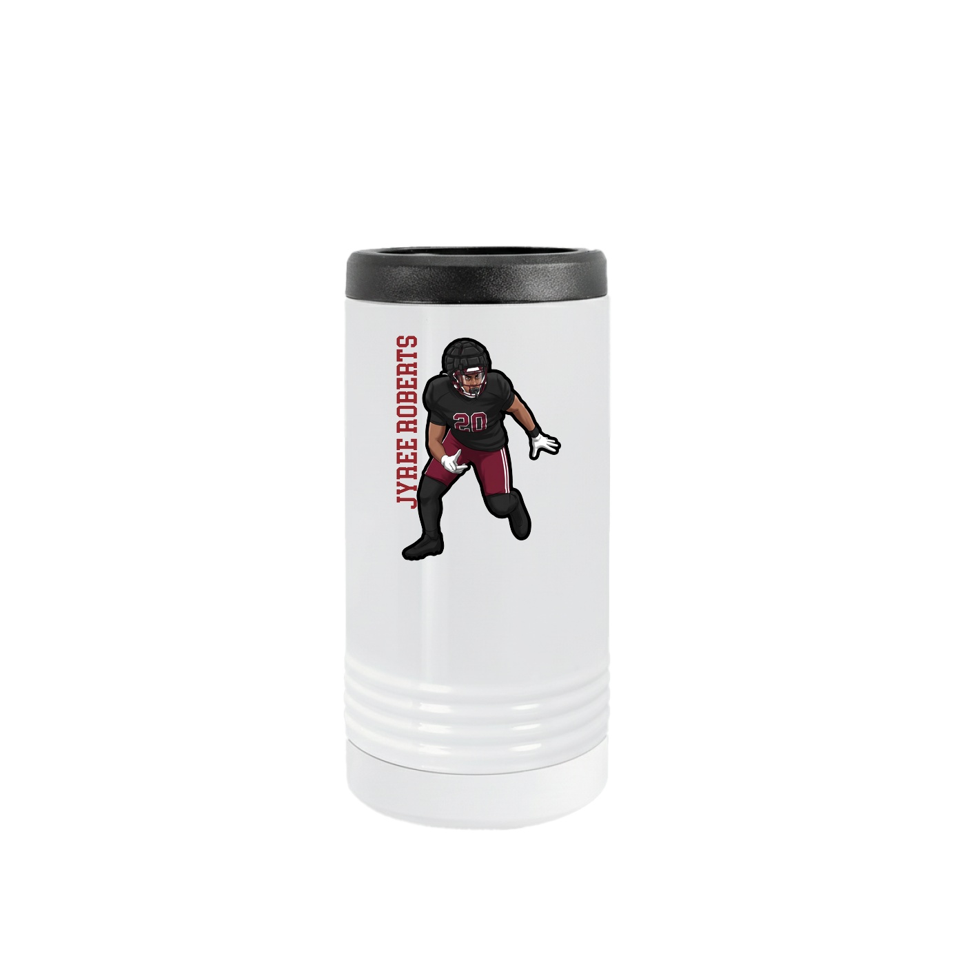 Slim Beverage Holder — Name Vertical in White