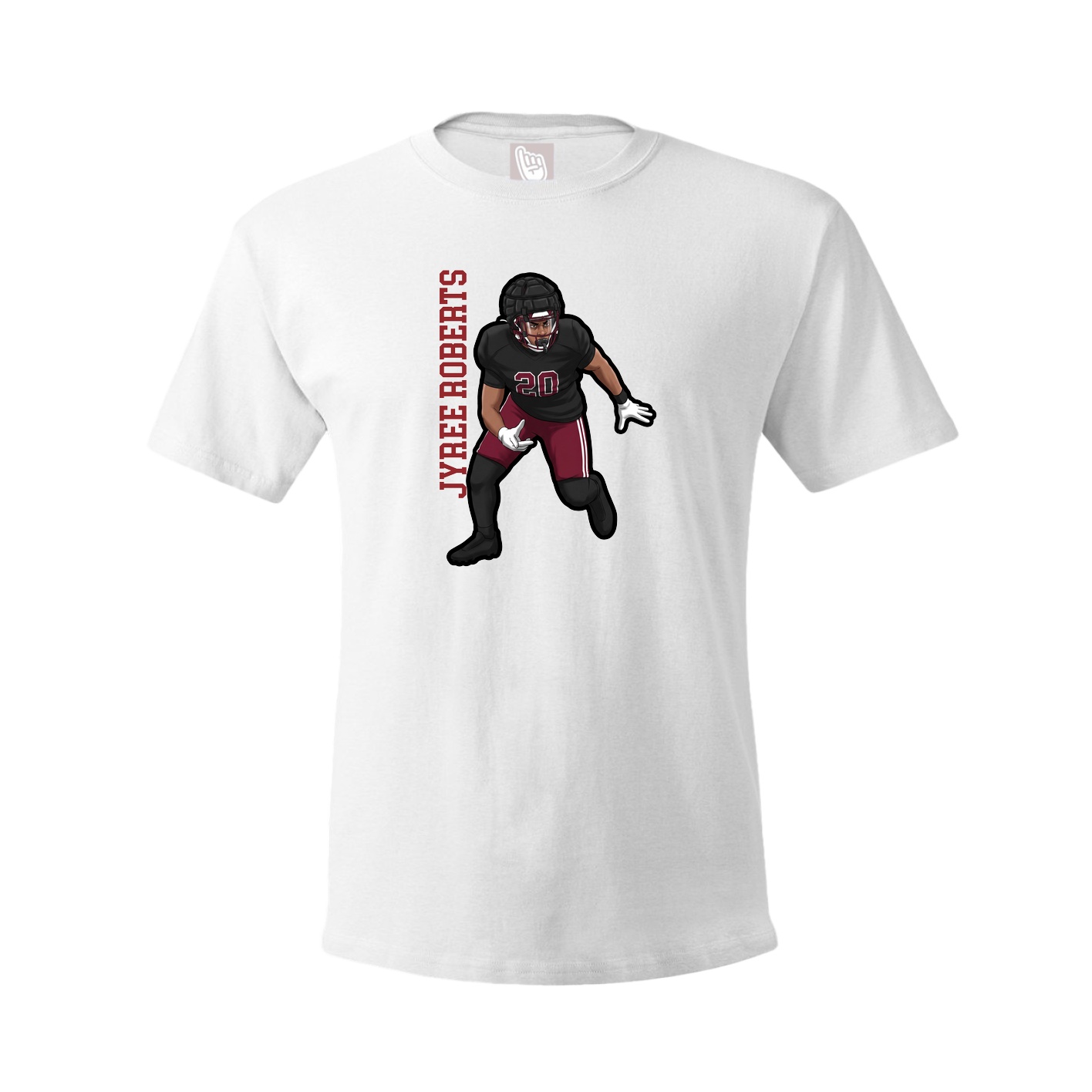 Youth Tee — Name Vertical in White