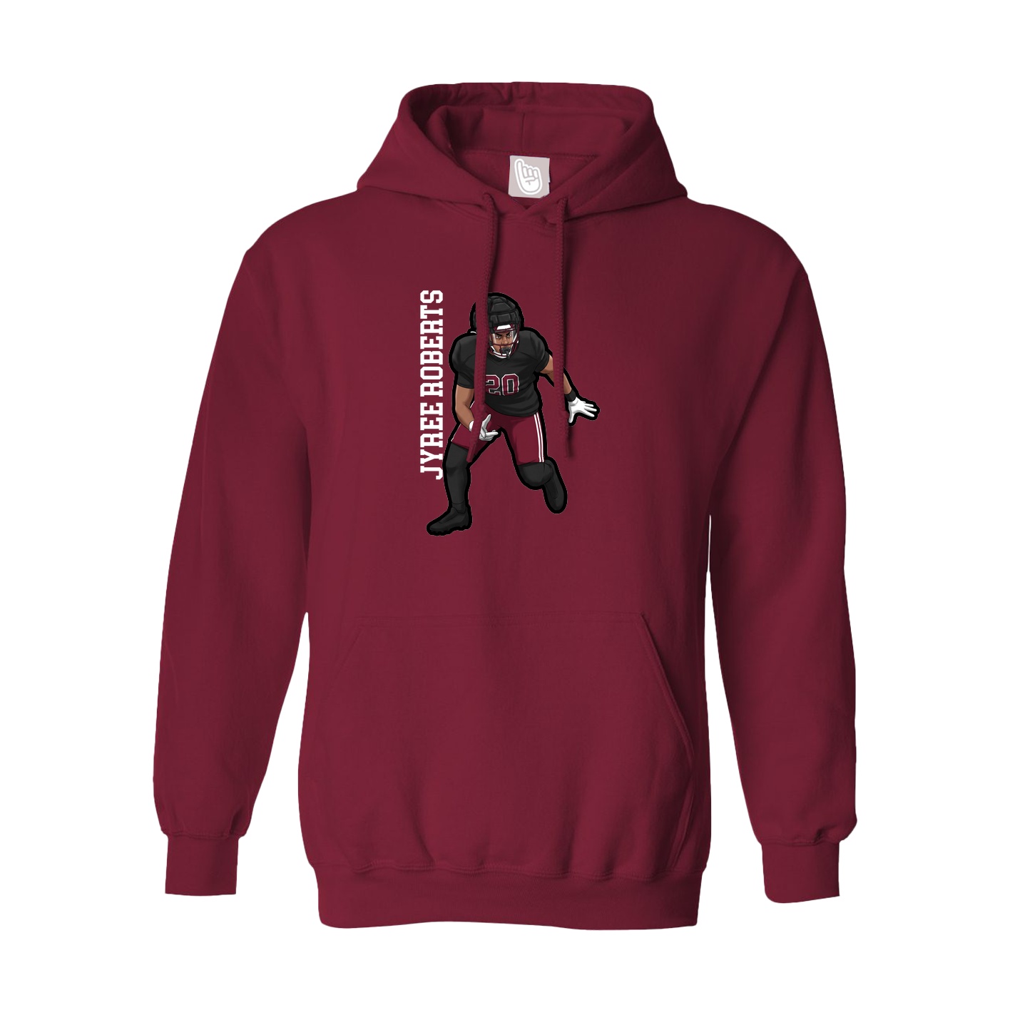 Hoodie — Name Vertical in Cardinal