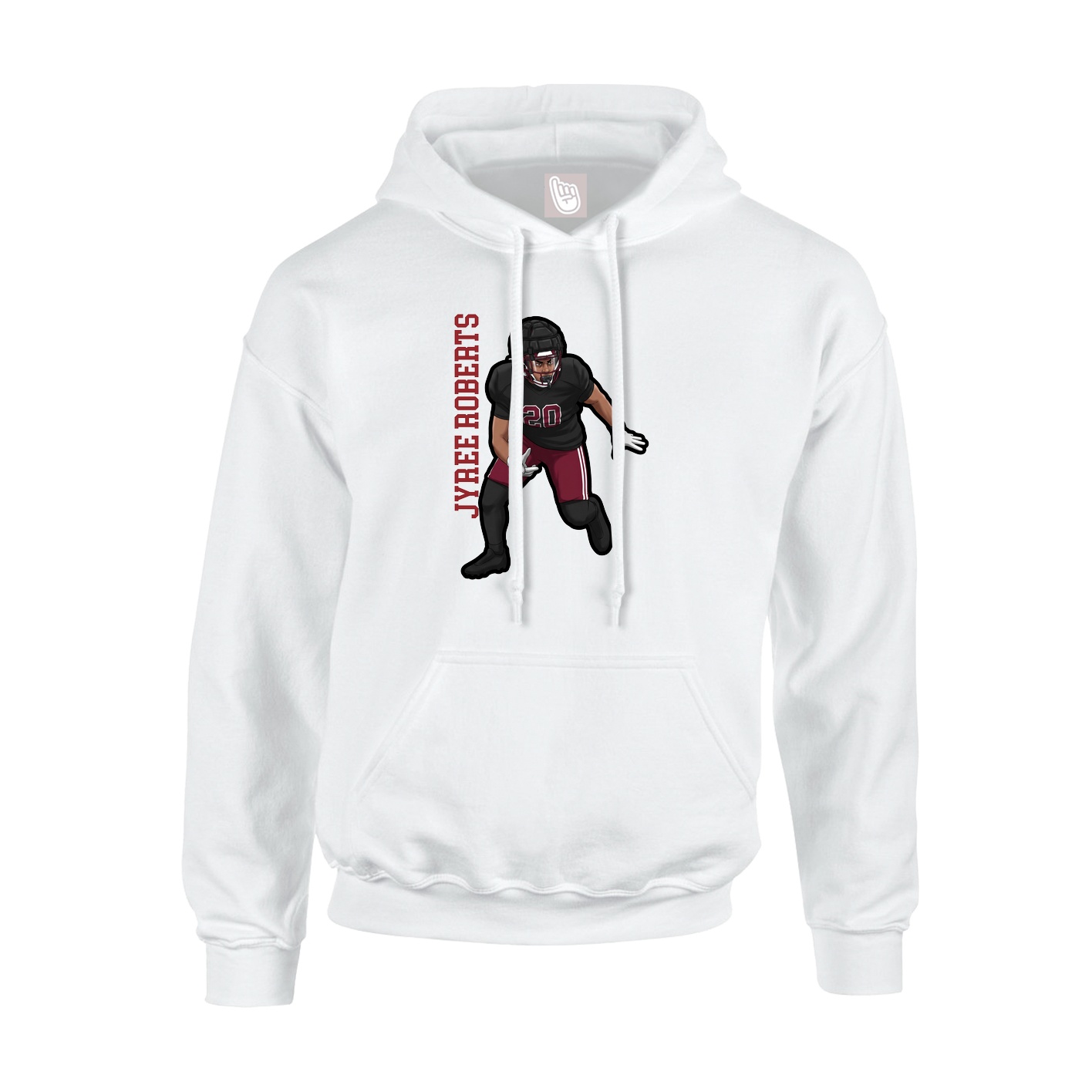 Youth Hoodie — Name Vertical in White