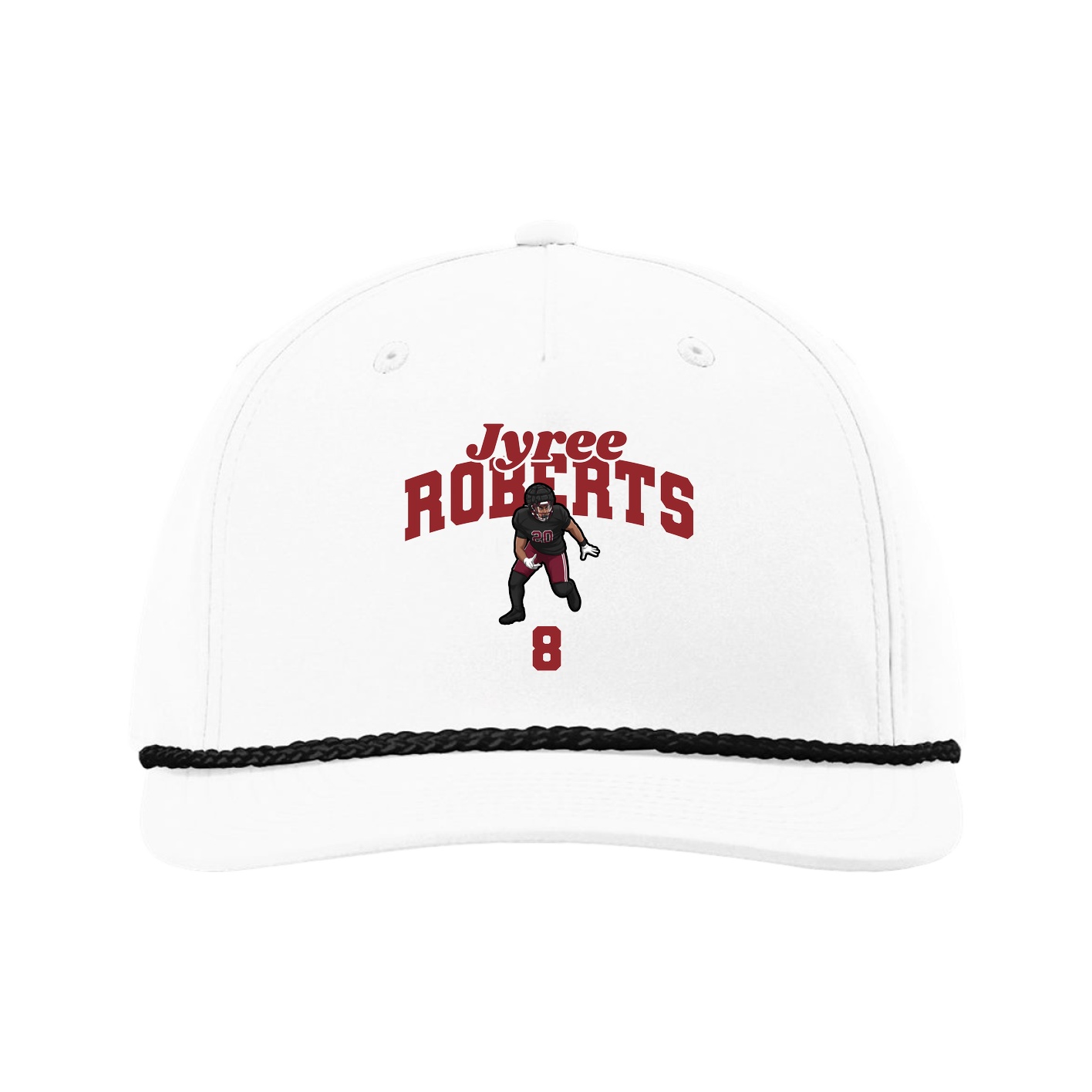 Five-Panel Classic Rope Cap — Signature Arch in White