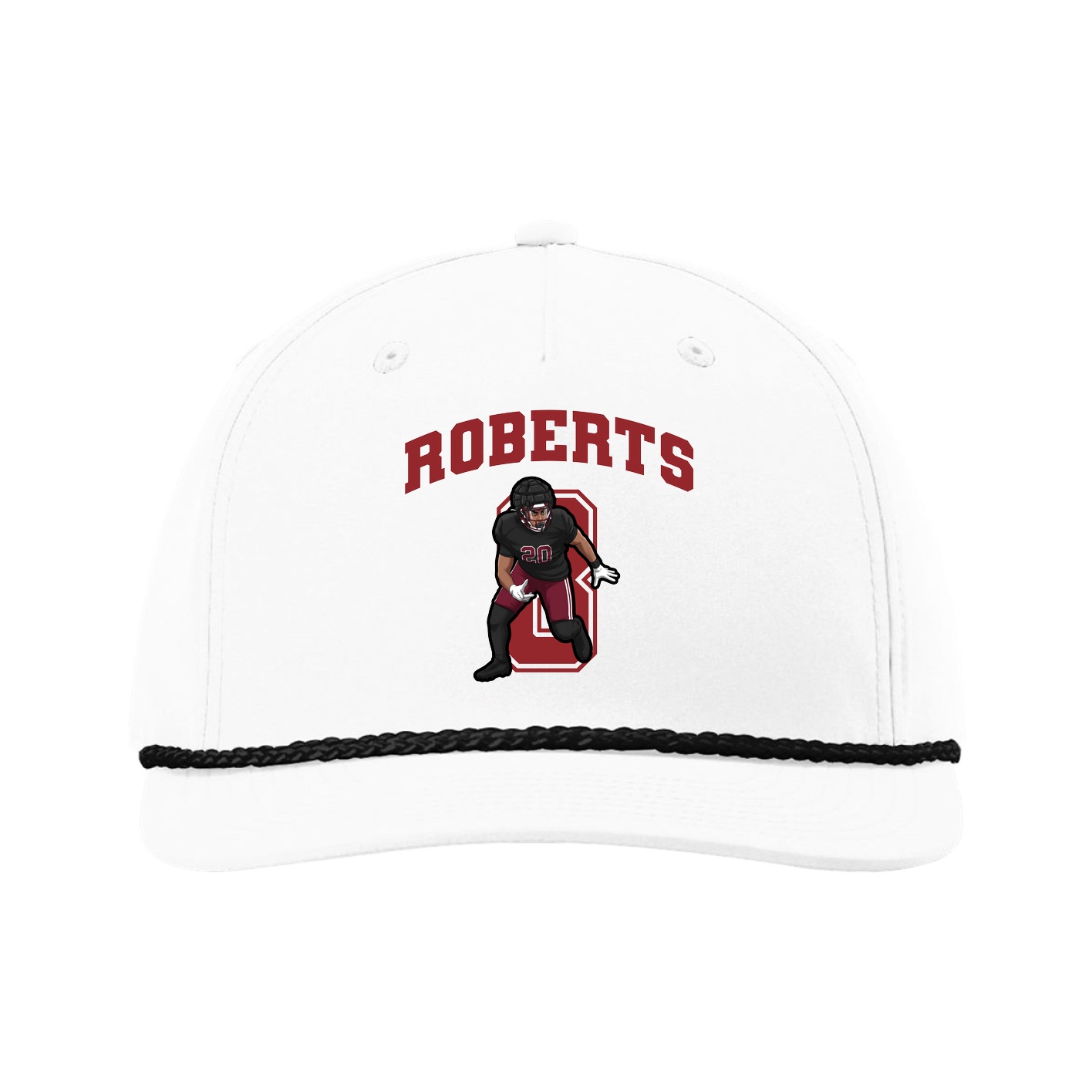 Five-Panel Classic Rope Cap — Number in White