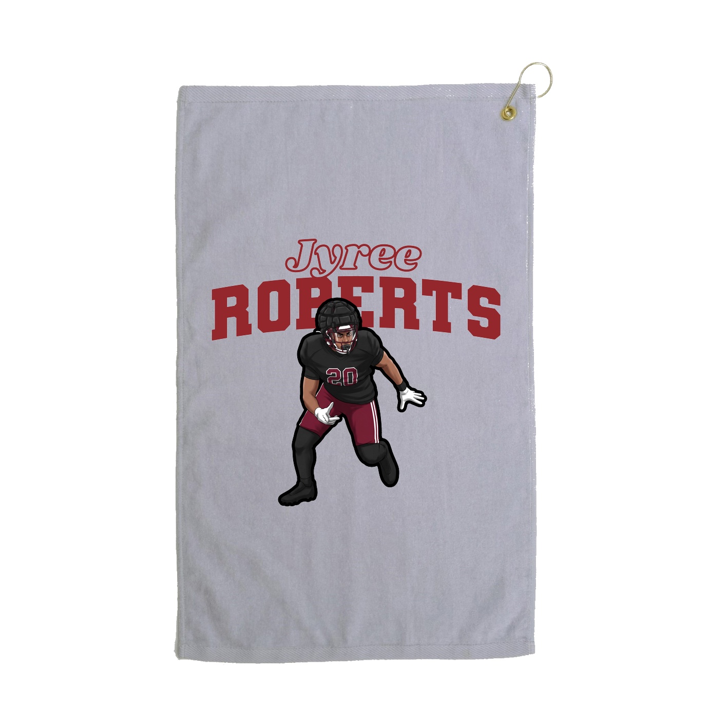 Golf Towel — Name Arch in Grey