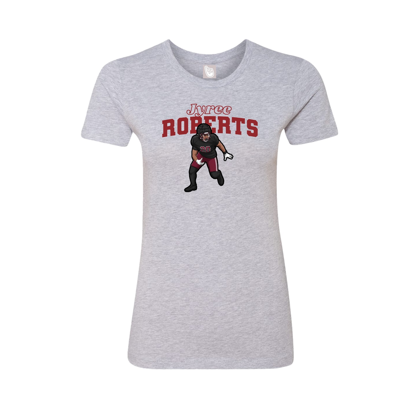Fitted Women's Tee — Name Arch in Grey