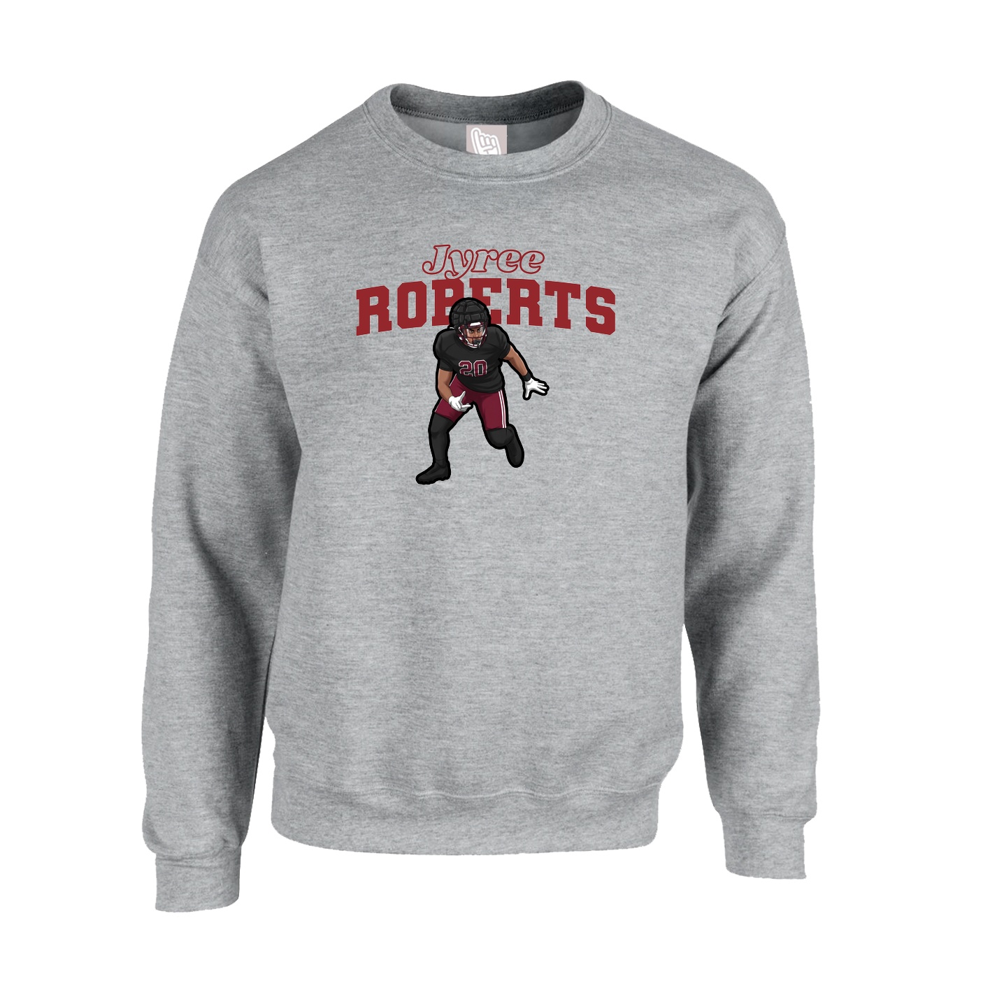 Fleece Crew — Name Arch in Grey