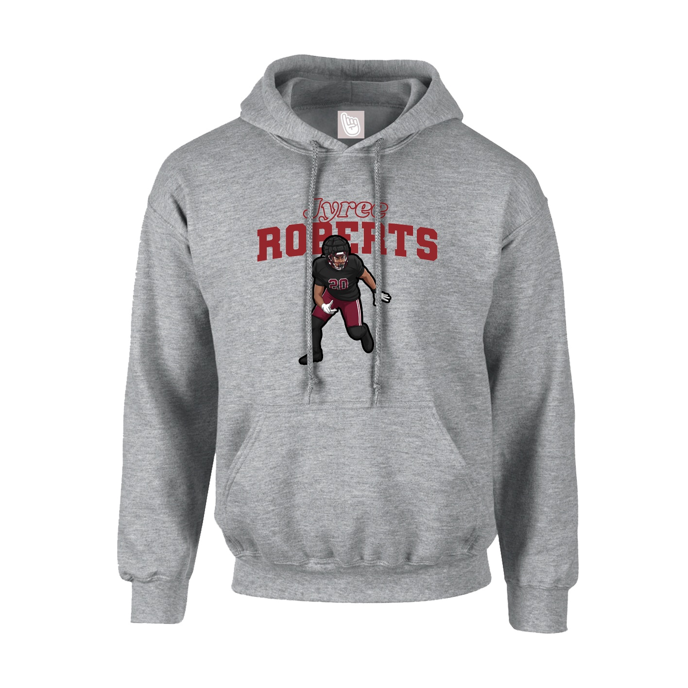 Youth Hoodie — Name Arch in Grey